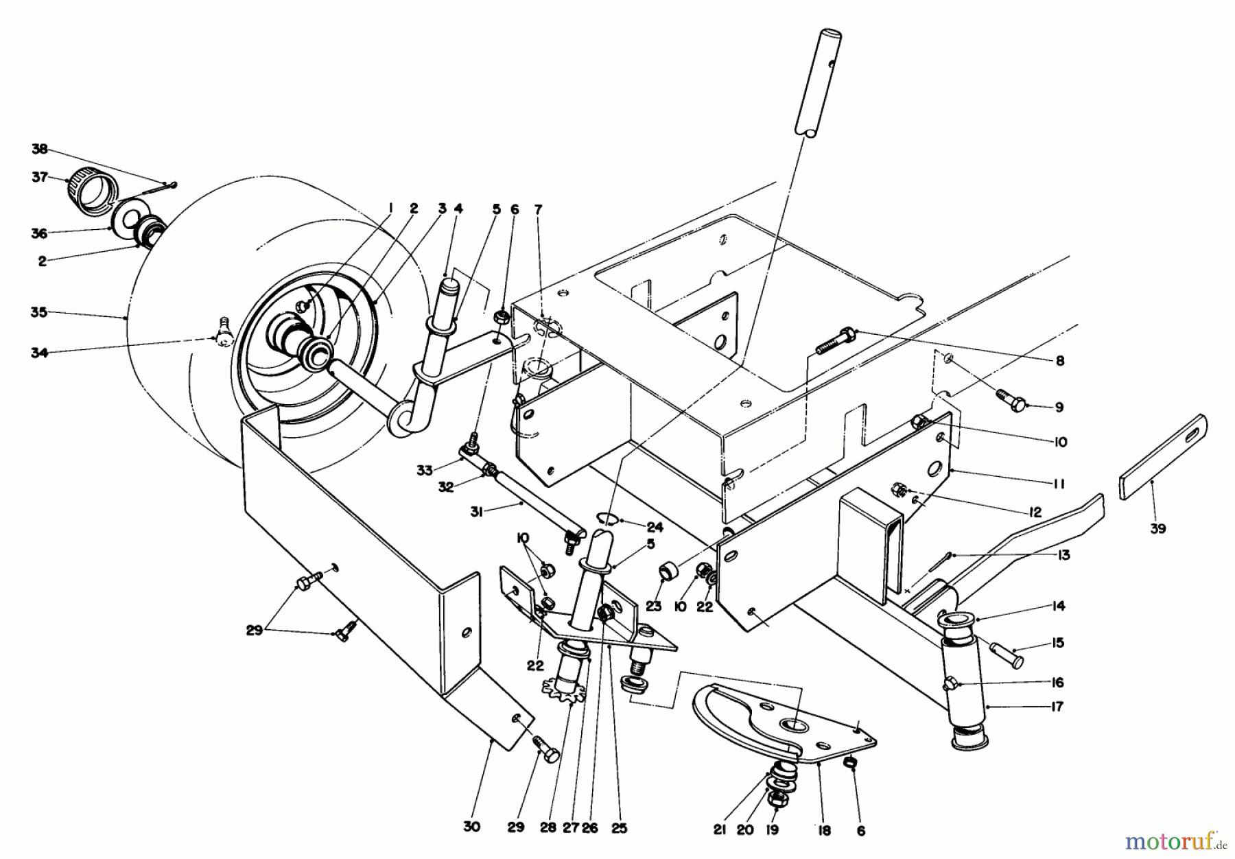 Toro Neu Mowers, Rear-Engine Rider 56145 (8-32) - Toro 8-32 Rear Engine Rider, 1983 (3000001-3999999) FRONT AXLE ASSEMBLY
