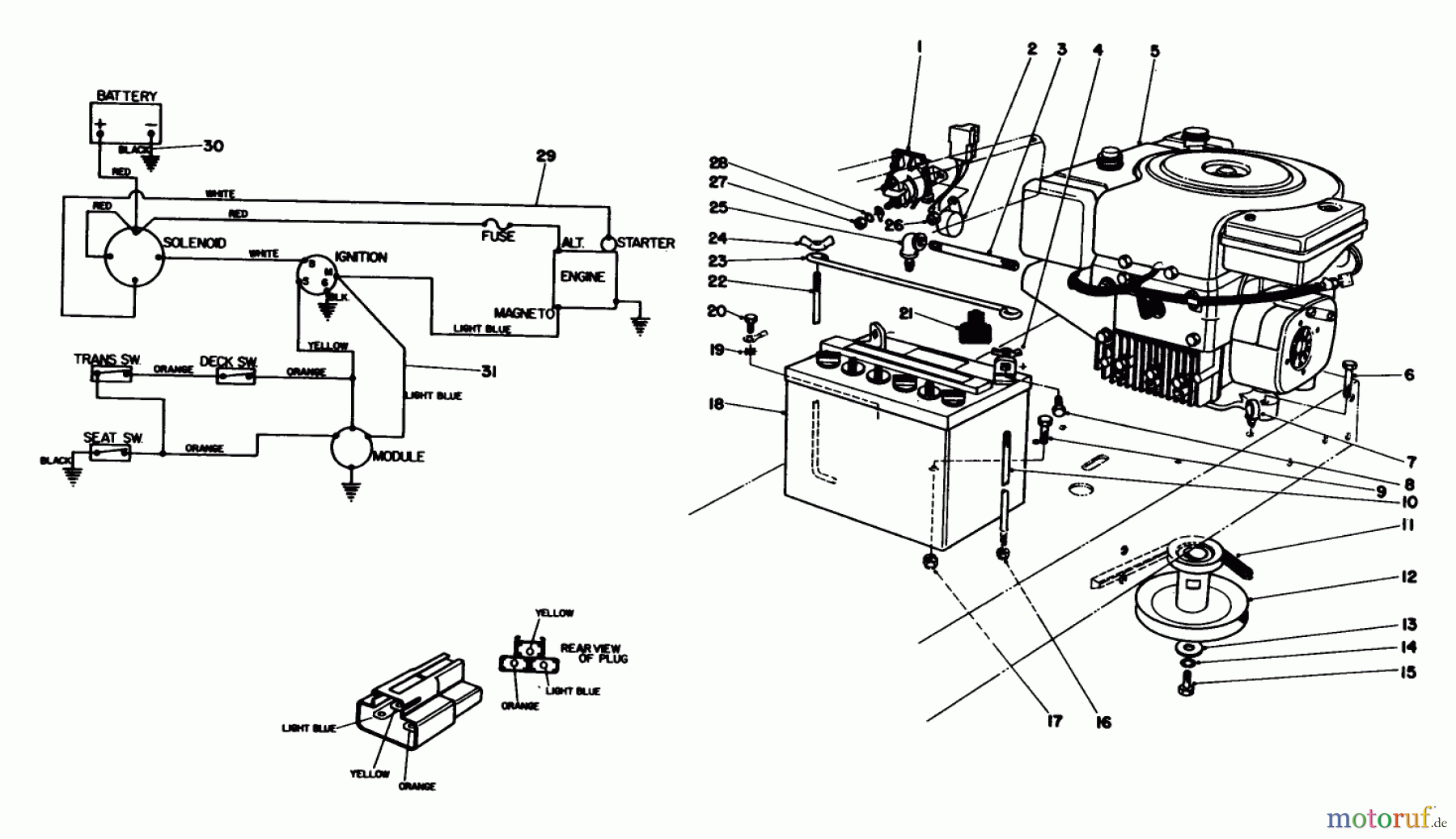 Toro Neu Mowers, Rear-Engine Rider 56145 (8-32) - Toro 8-32 Rear Engine Rider, 1984 (4000001-4999999) ENGINE ASSEMBLY