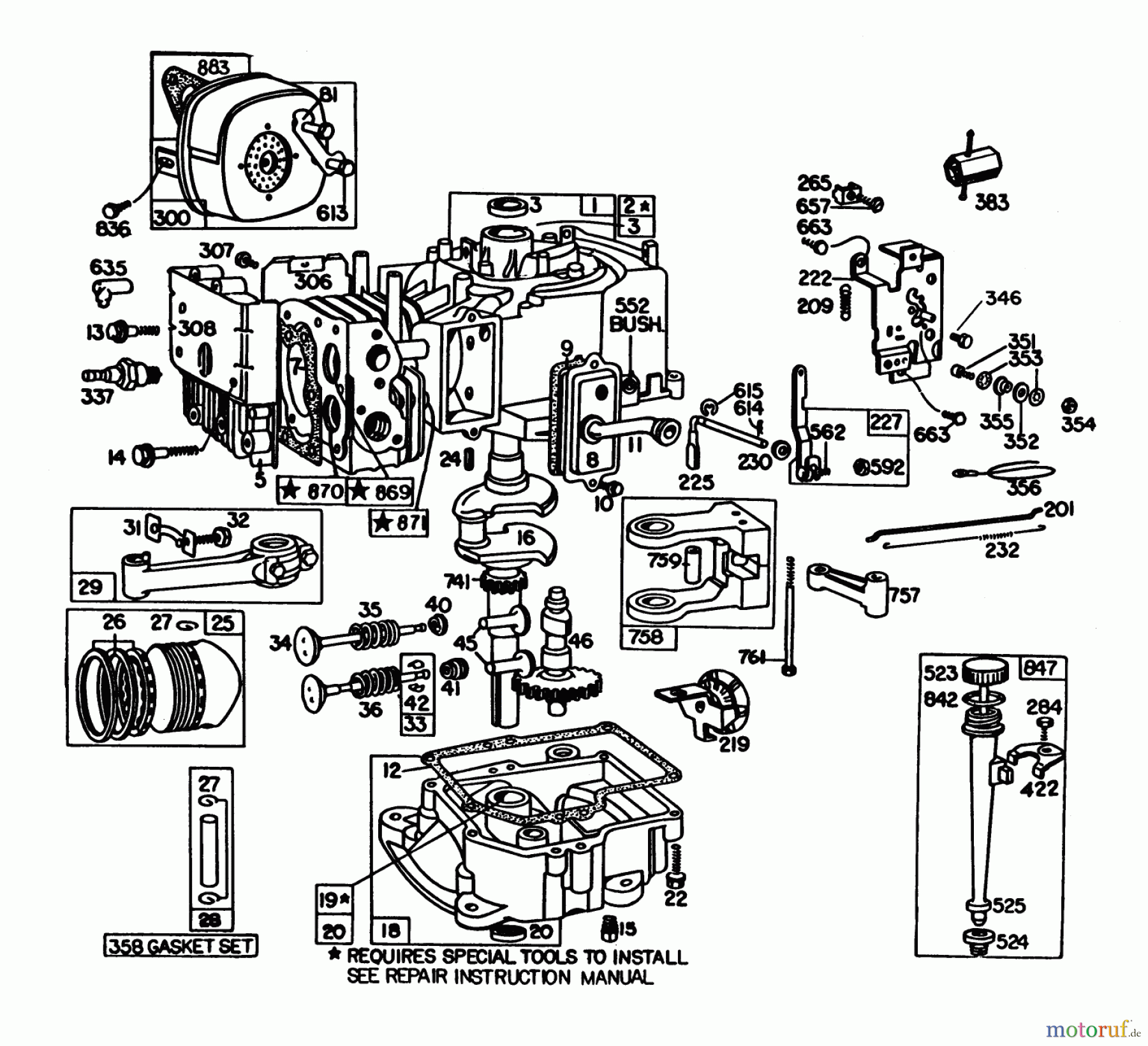 Toro Neu Mowers, Rear-Engine Rider 56145 (8-32) - Toro 8-32 Rear Engine Rider, 1984 (4000001-4999999) ENGINE BRIGGS & STRATTON MODEL NO. 191707-2132-01 #1
