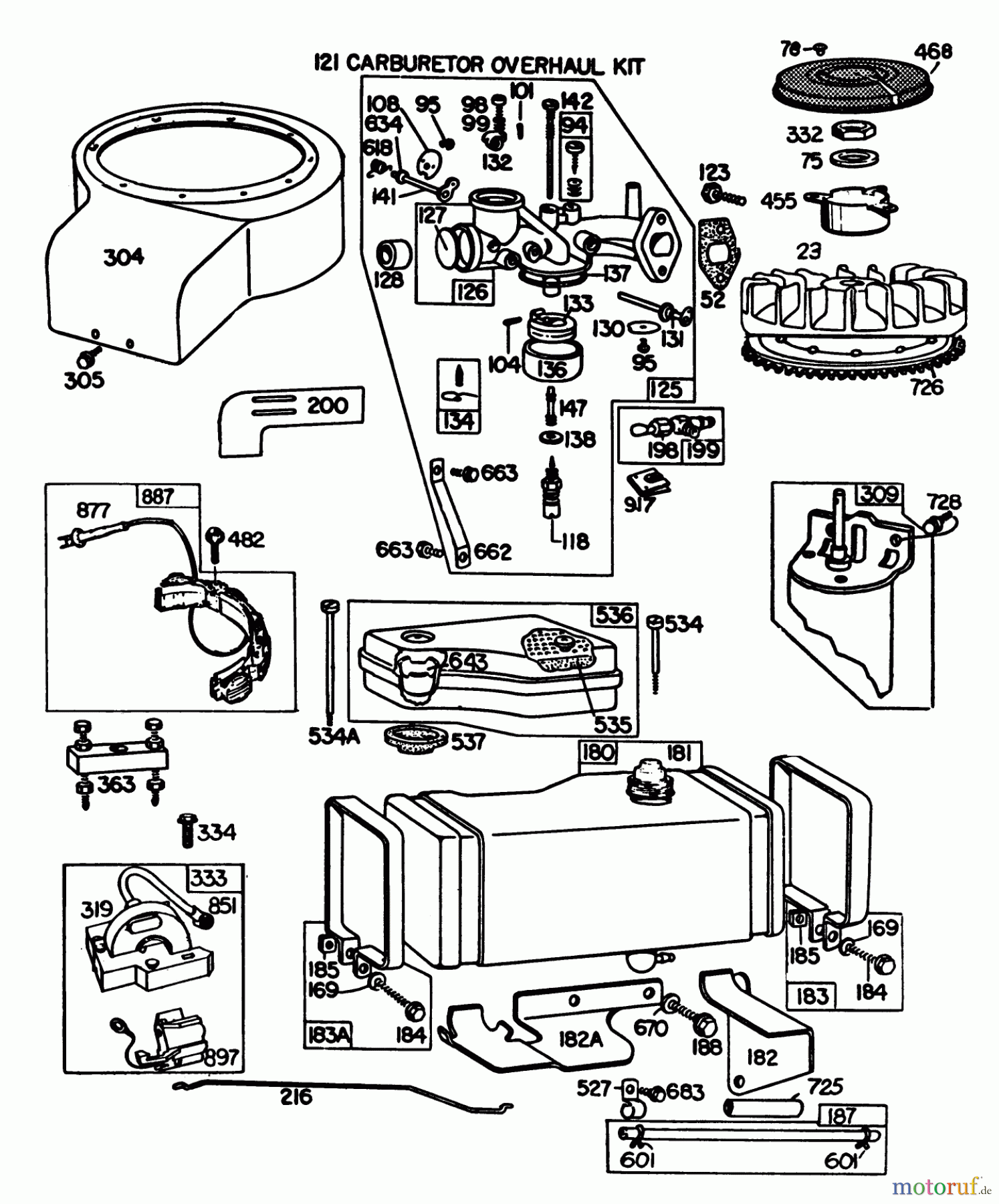 Toro Neu Mowers, Rear-Engine Rider 56145 (8-32) - Toro 8-32 Rear Engine Rider, 1984 (4000001-4999999) ENGINE BRIGGS & STRATTON MODEL NO. 191707-2132-01 #2