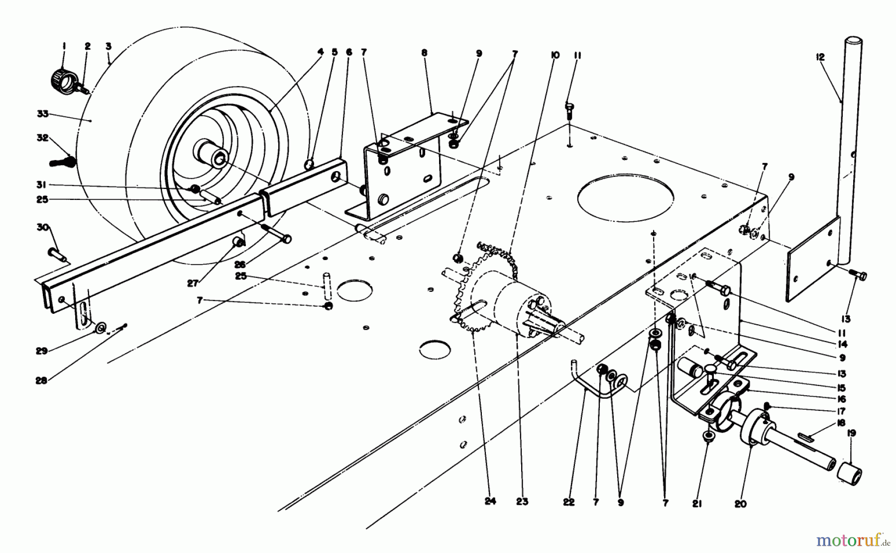 Toro Neu Mowers, Rear-Engine Rider 56145 (8-32) - Toro 8-32 Rear Engine Rider, 1984 (4000001-4999999) REAR AXLE ASSEMBLY