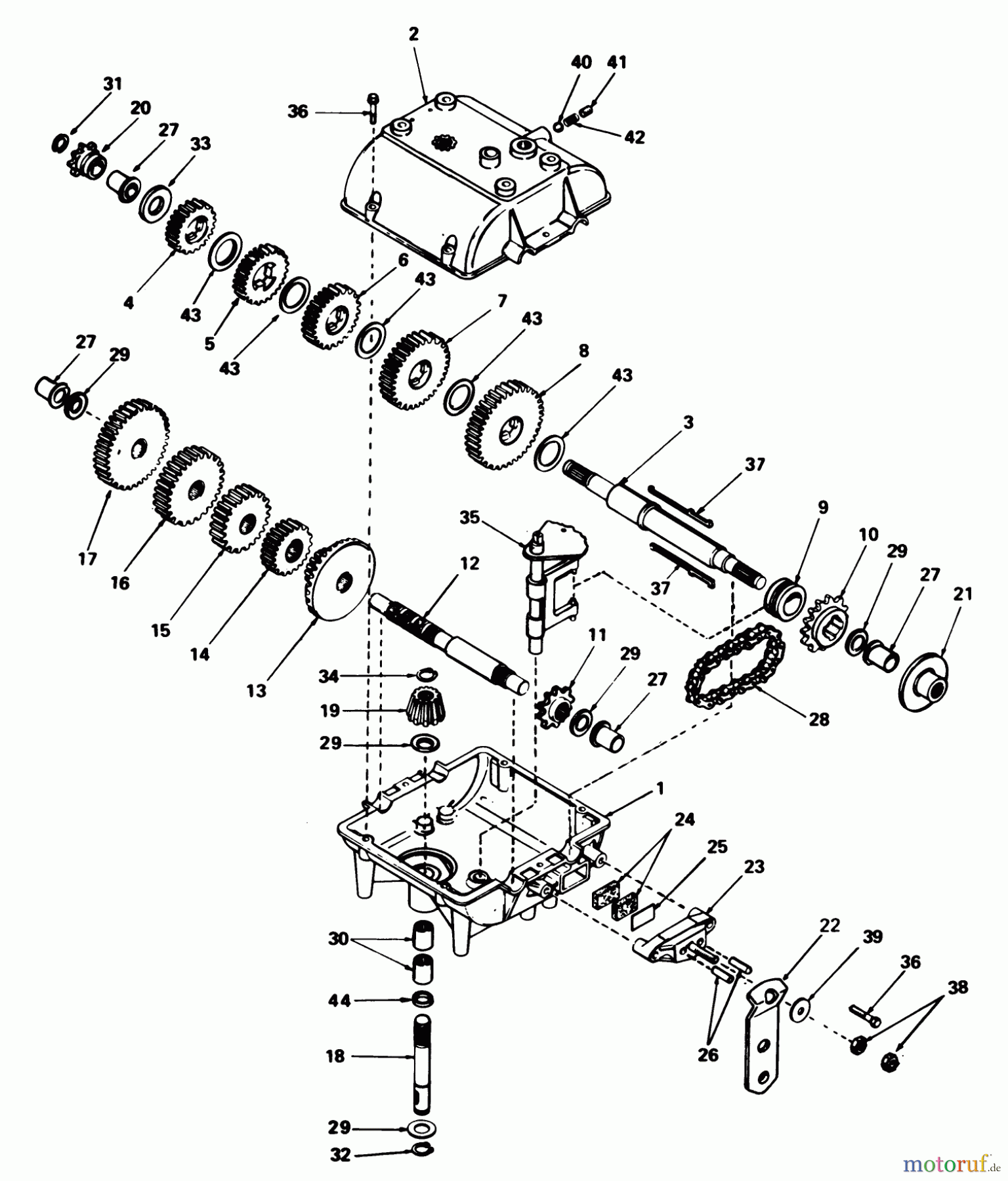 Toro Neu Mowers, Rear-Engine Rider 56145 (8-32) - Toro 8-32 Rear Engine Rider, 1984 (4000001-4999999) TRANSMISSION MODEL 770