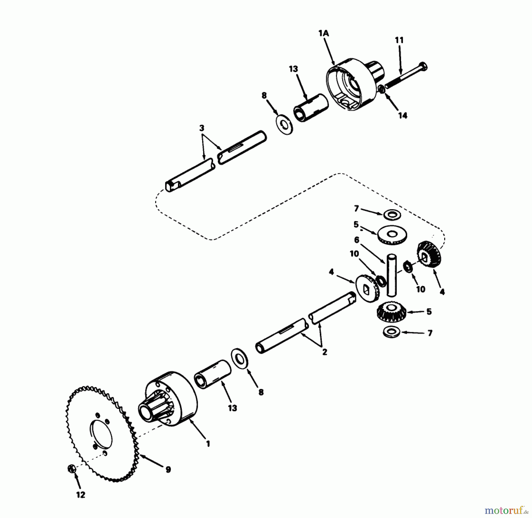 Toro Neu Mowers, Rear-Engine Rider 56145 (8-32) - Toro 8-32 Rear Engine Rider, 1985 (5000001-5999999) DIFFERENTIAL MODEL 100-024