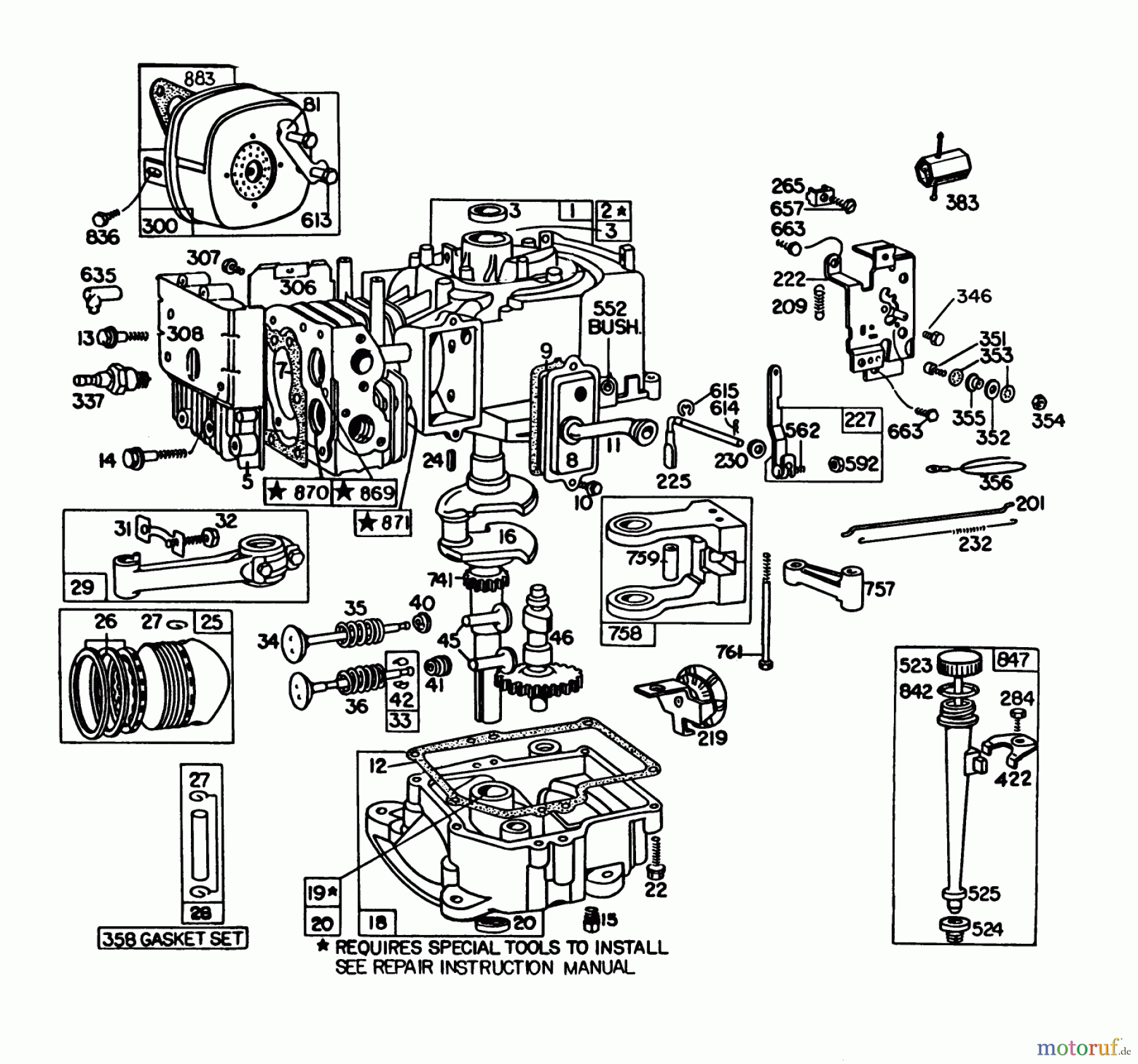 Toro Neu Mowers, Rear-Engine Rider 56145 (8-32) - Toro 8-32 Rear Engine Rider, 1985 (5000001-5999999) ENGINE BRIGGS & STRATTON MODEL NO. 191707-2132-01 #1