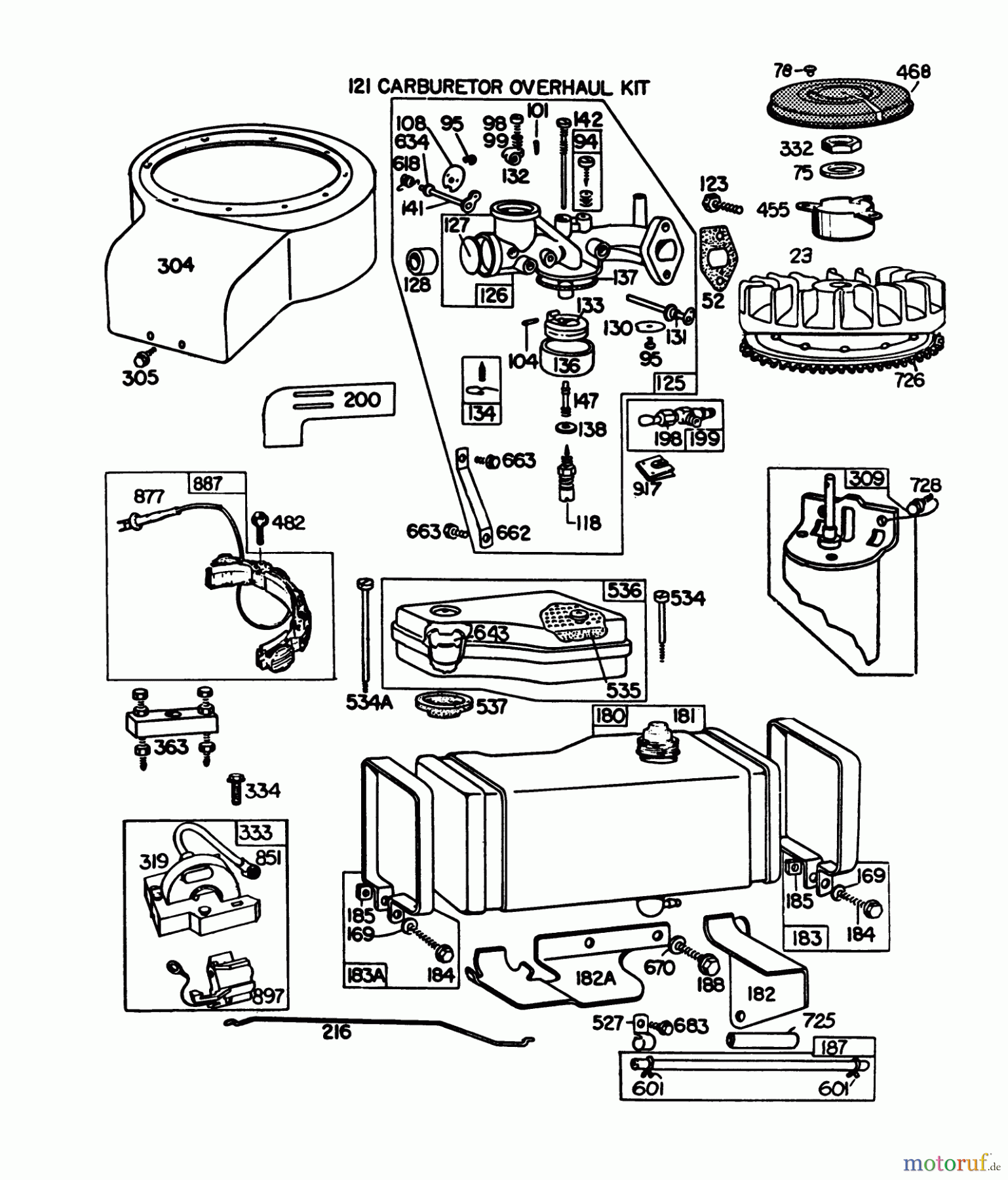 Toro Neu Mowers, Rear-Engine Rider 56145 (8-32) - Toro 8-32 Rear Engine Rider, 1985 (5000001-5999999) ENGINE BRIGGS & STRATTON MODEL NO. 191707-2132-01 #2
