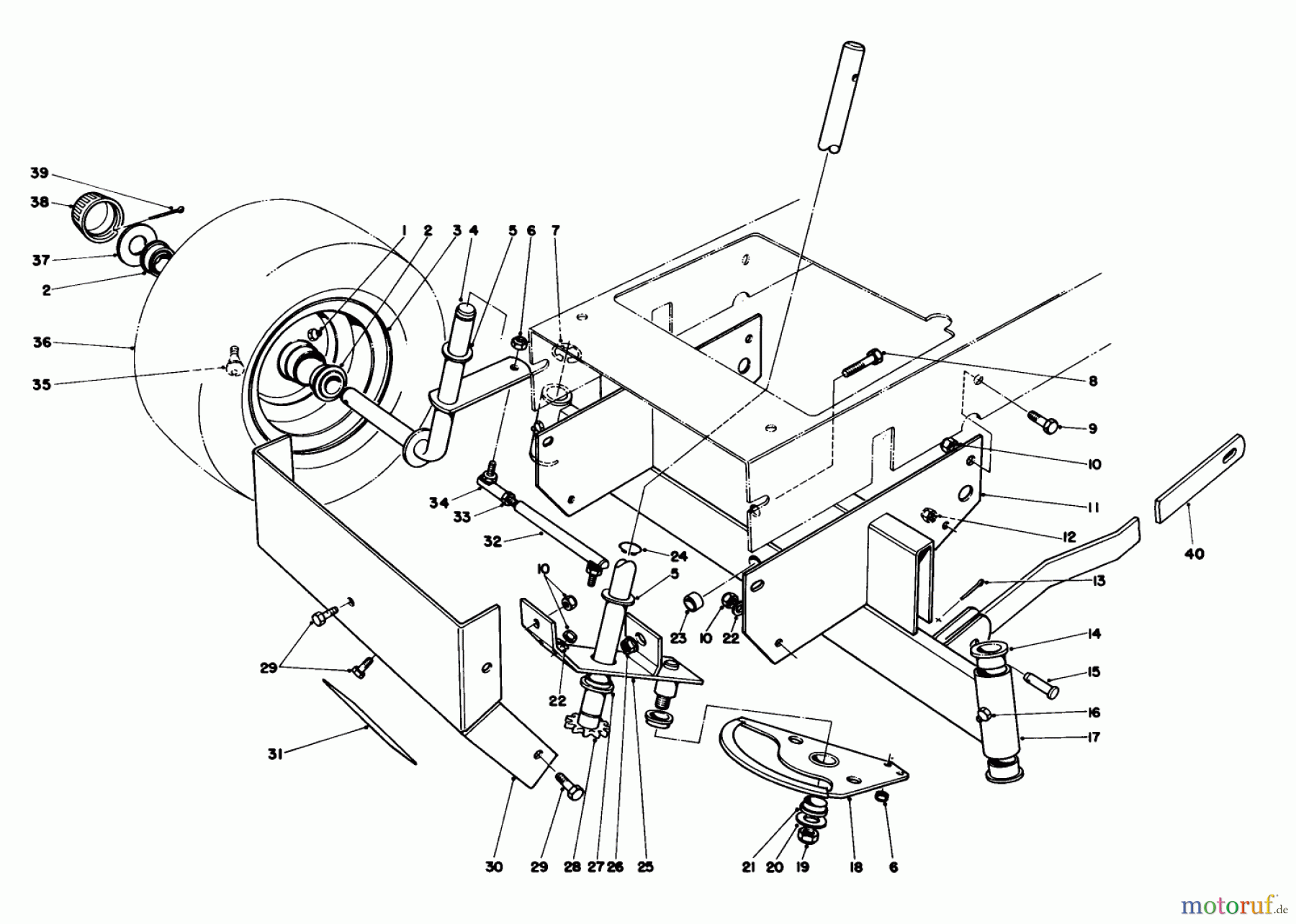 Toro Neu Mowers, Rear-Engine Rider 56145 (8-32) - Toro 8-32 Rear Engine Rider, 1985 (5000001-5999999) FRONT AXLE ASSEMBLY