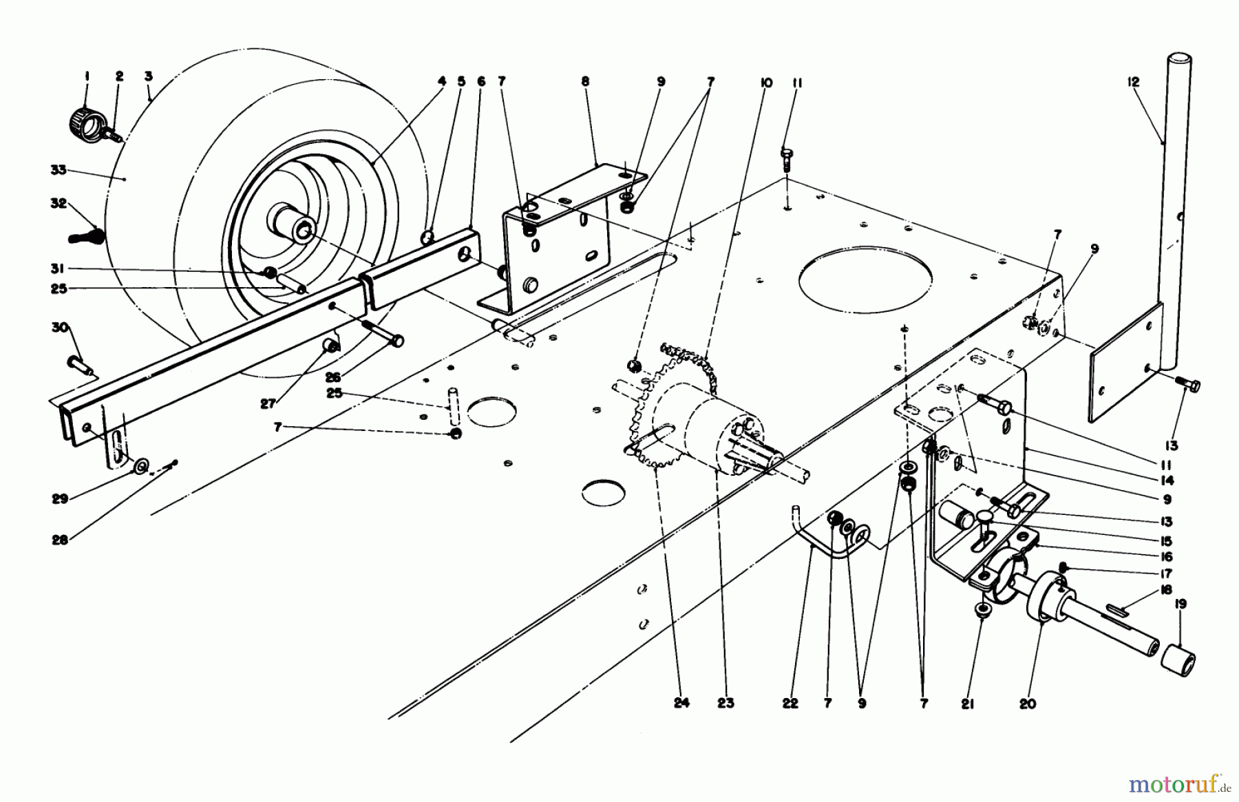  Toro Neu Mowers, Rear-Engine Rider 56145 (8-32) - Toro 8-32 Rear Engine Rider, 1985 (5000001-5999999) REAR AXLE ASSEMBLY