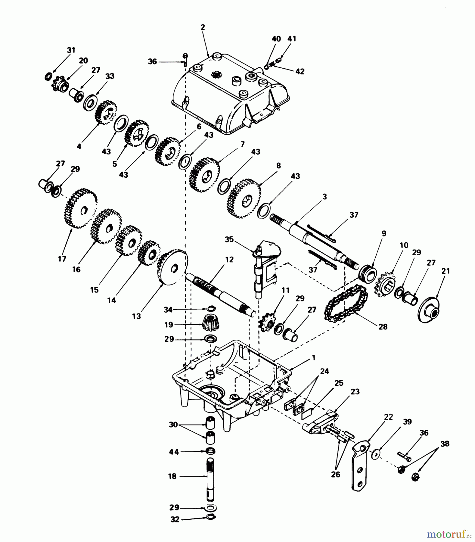 Toro Neu Mowers, Rear-Engine Rider 56145 (8-32) - Toro 8-32 Rear Engine Rider, 1985 (5000001-5999999) TRANSMISSION MODEL 770