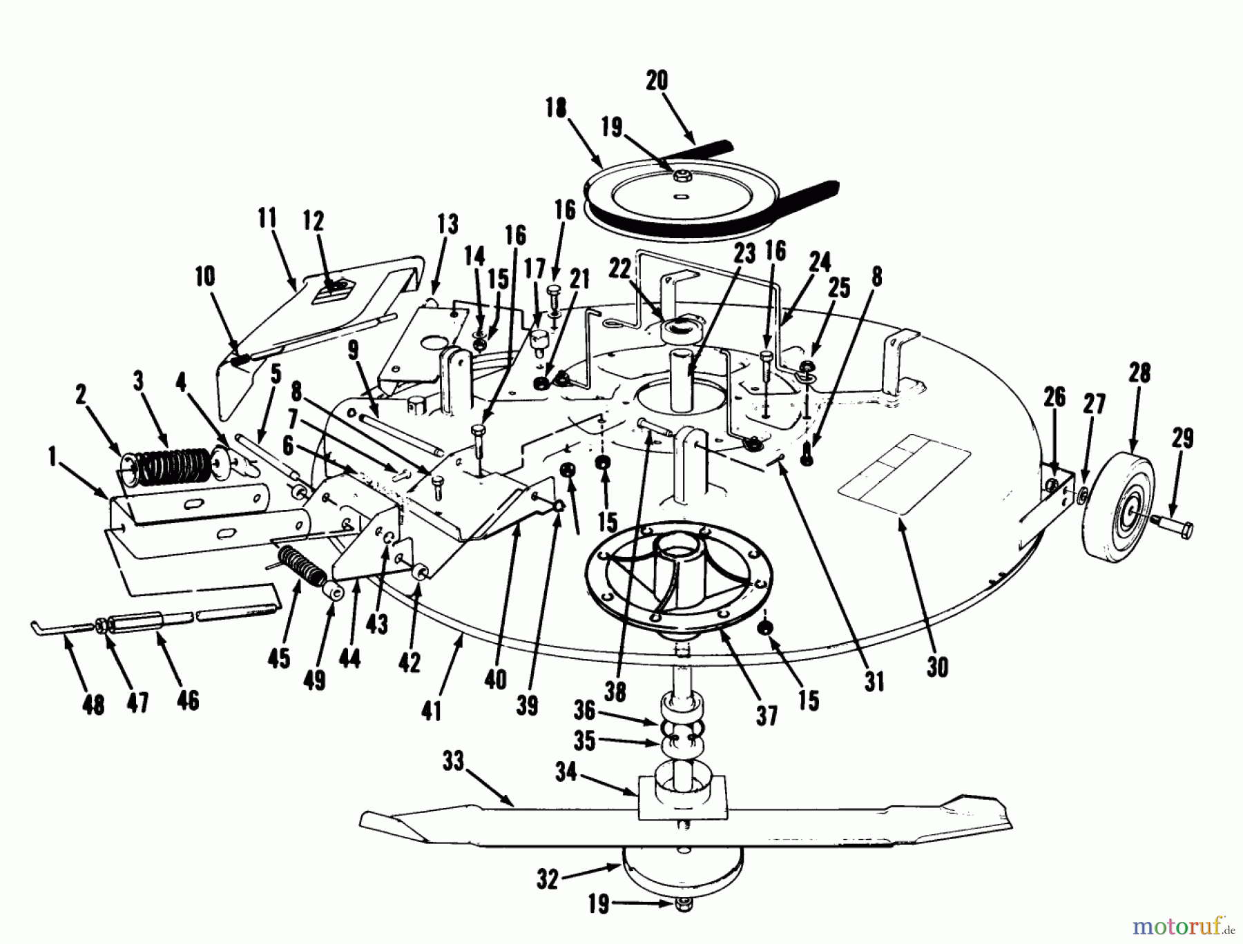 Toro Neu Mowers, Rear-Engine Rider 56175 (12-32) - Toro 12-32 Rear Engine Rider, 1990 (0000001-0999999) MOWER ASSEMBLY