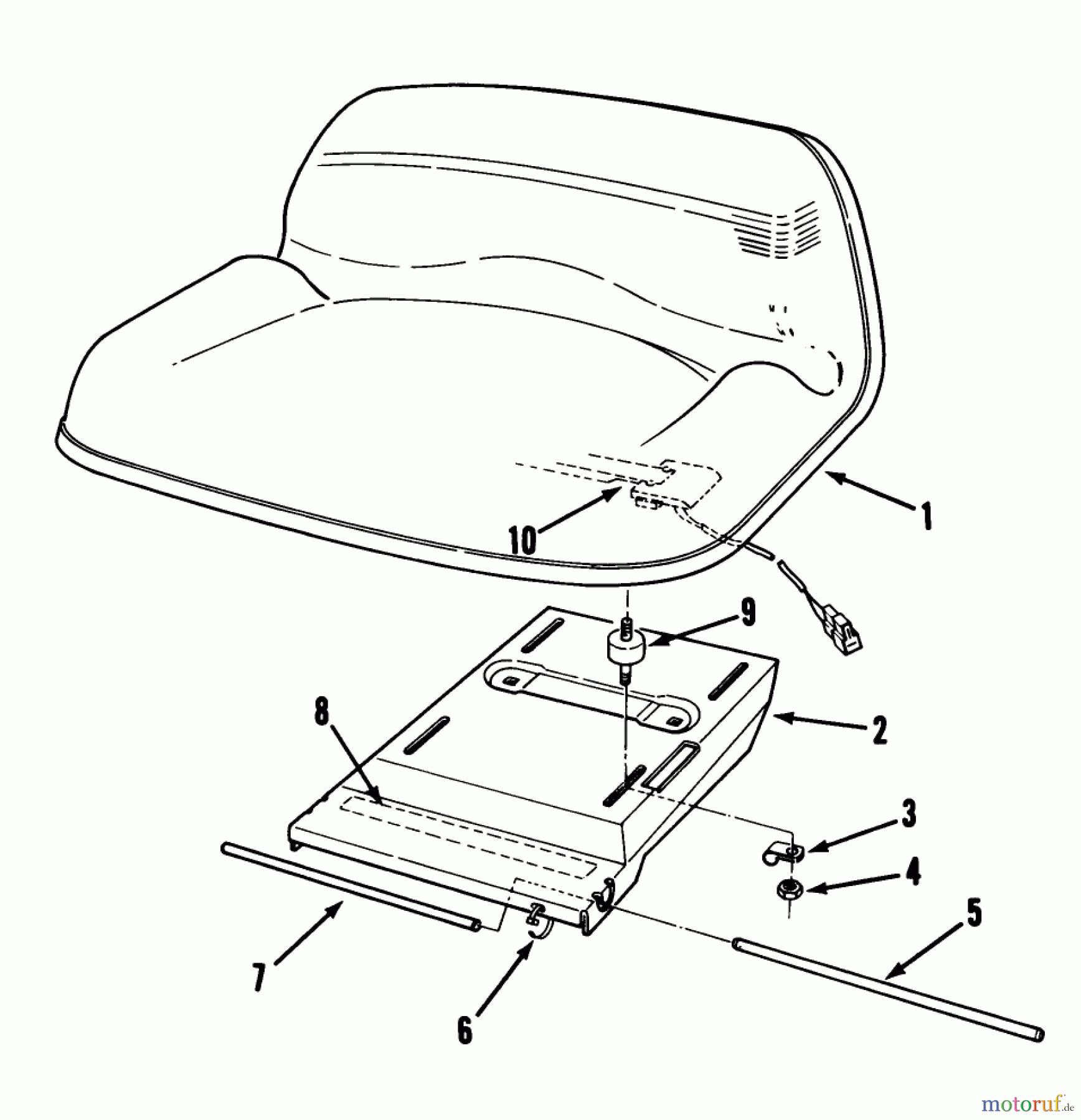 Toro Neu Mowers, Rear-Engine Rider 56165 (10-32) - Toro 10-32 Rear Engine Rider, 1990 (0000001-0999999) SEAT ASSEMBLY