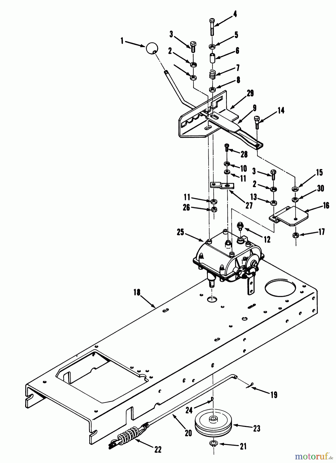 Toro Neu Mowers, Rear-Engine Rider 56175 (12-32) - Toro 12-32 Rear Engine Rider, 1990 (0000001-0999999) TRANSMISSION LINKAGE ASSEMBLY
