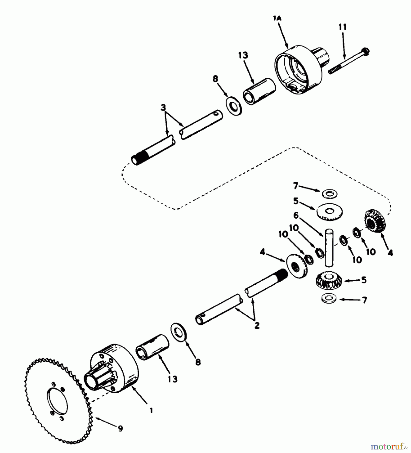 Toro Neu Mowers, Rear-Engine Rider 56170 (11-32) - Toro 11-32 Professional Rear Engine Rider, 1987 (7000001-7999999) DIFFERENTIAL MODEL 100-050A