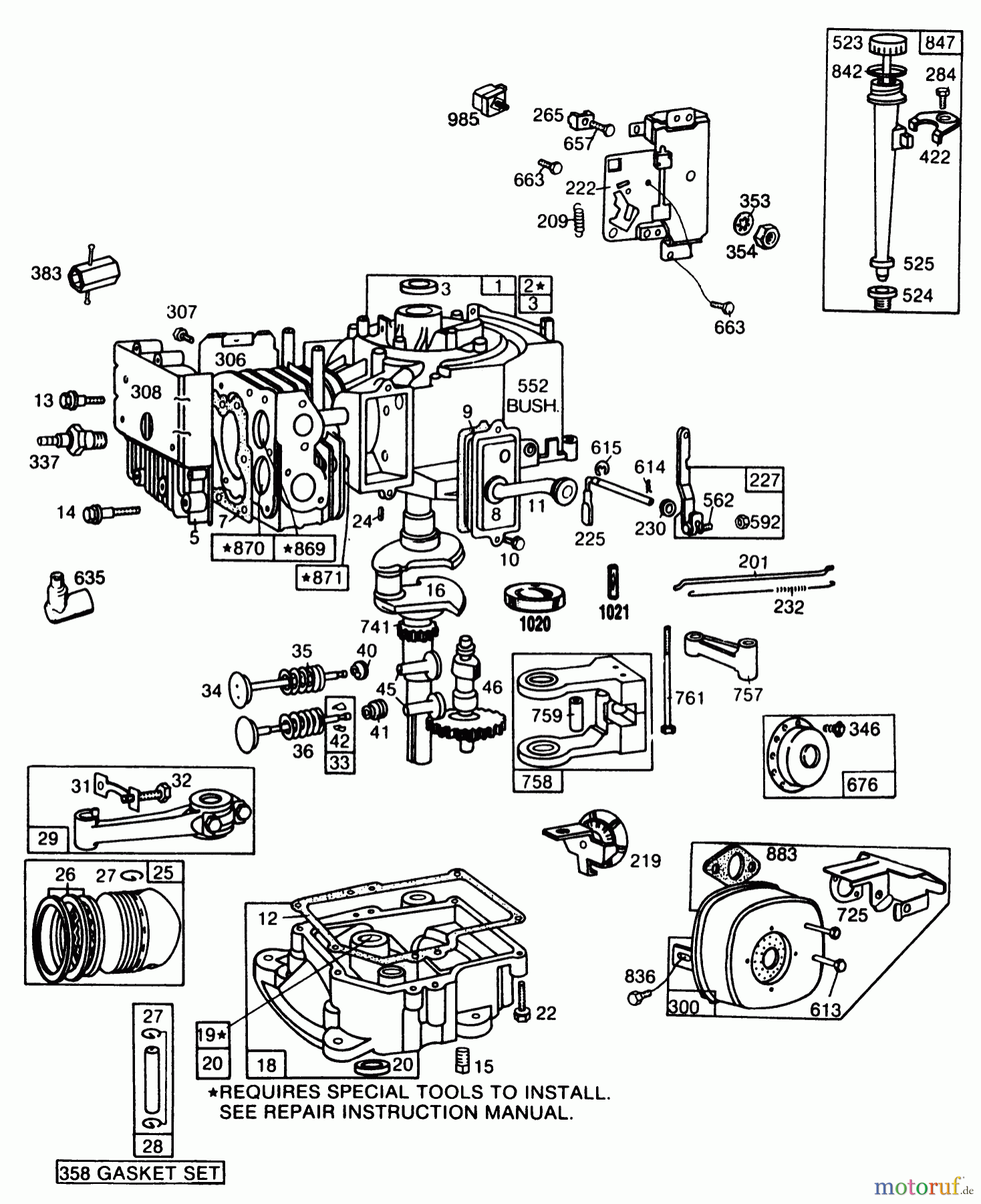 Toro Neu Mowers, Rear-Engine Rider 56170 (11-32) - Toro 11-32 Professional Rear Engine Rider, 1987 (7000001-7999999) ENGINE BRIGGS & STRATTON MODEL NO. 193707-0152-01 8 H.P. REAR ENGINE RIDER ELECTRIC MODEL 56150 #1