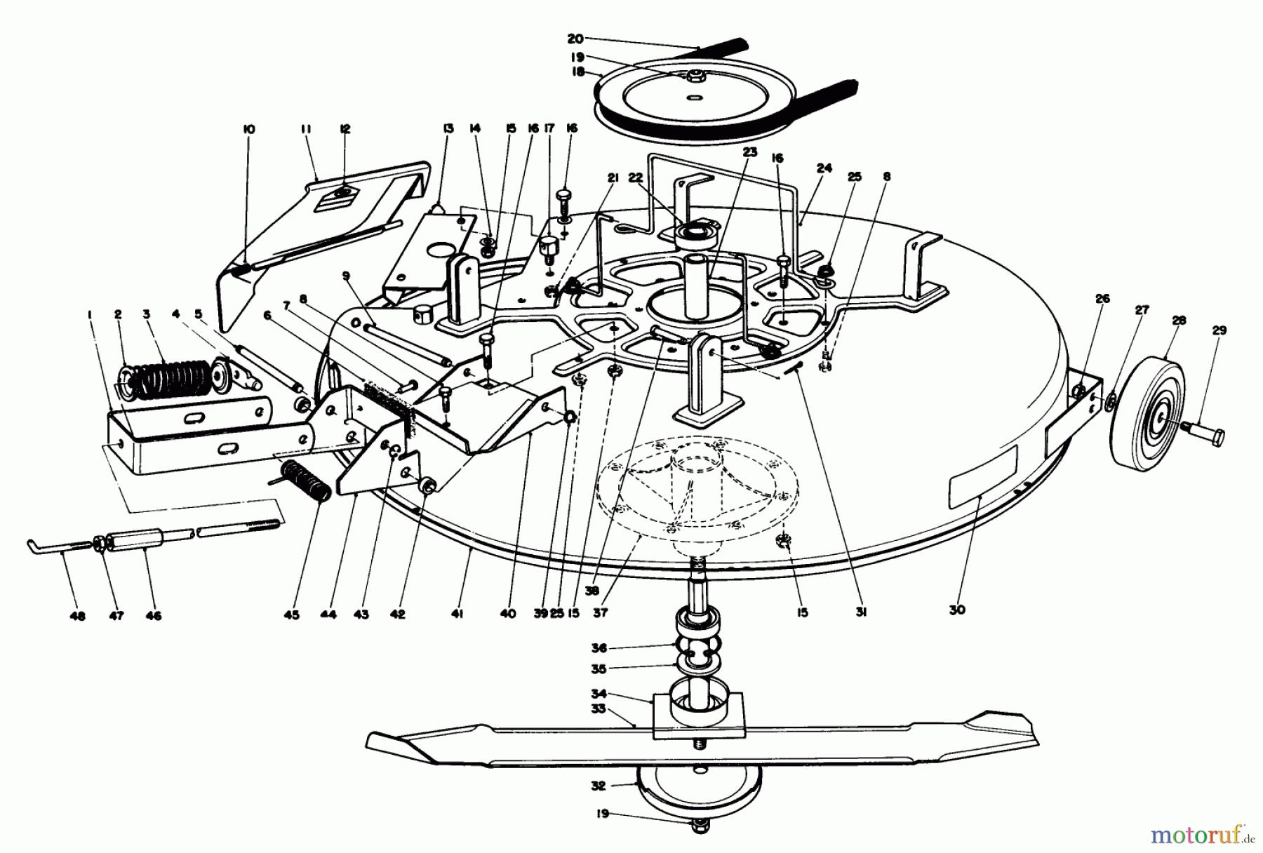 Toro Neu Mowers, Rear-Engine Rider 56150 (8-32) - Toro 8-32 Professional Rear Engine Rider, 1987 (7000001-7999999) MOWER ASSEMBLY