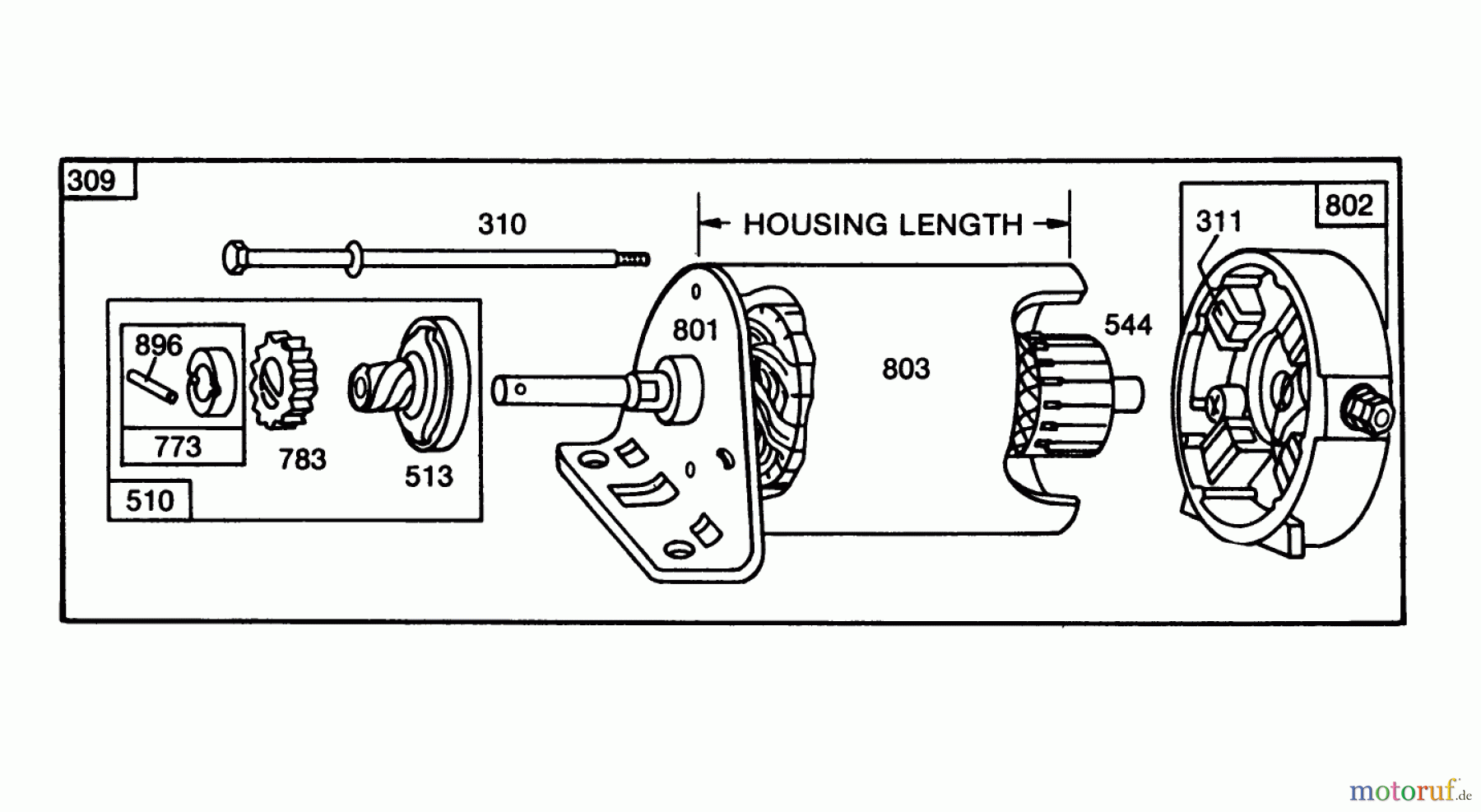 Toro Neu Mowers, Rear-Engine Rider 56170 (11-32) - Toro 11-32 Professional, 1986 (6000001-6999999) BRIGGS & STRATTON STARTER MOTOR ASSEMBLY (FOR 8 H.P. & 11 H.P. ENGINES)