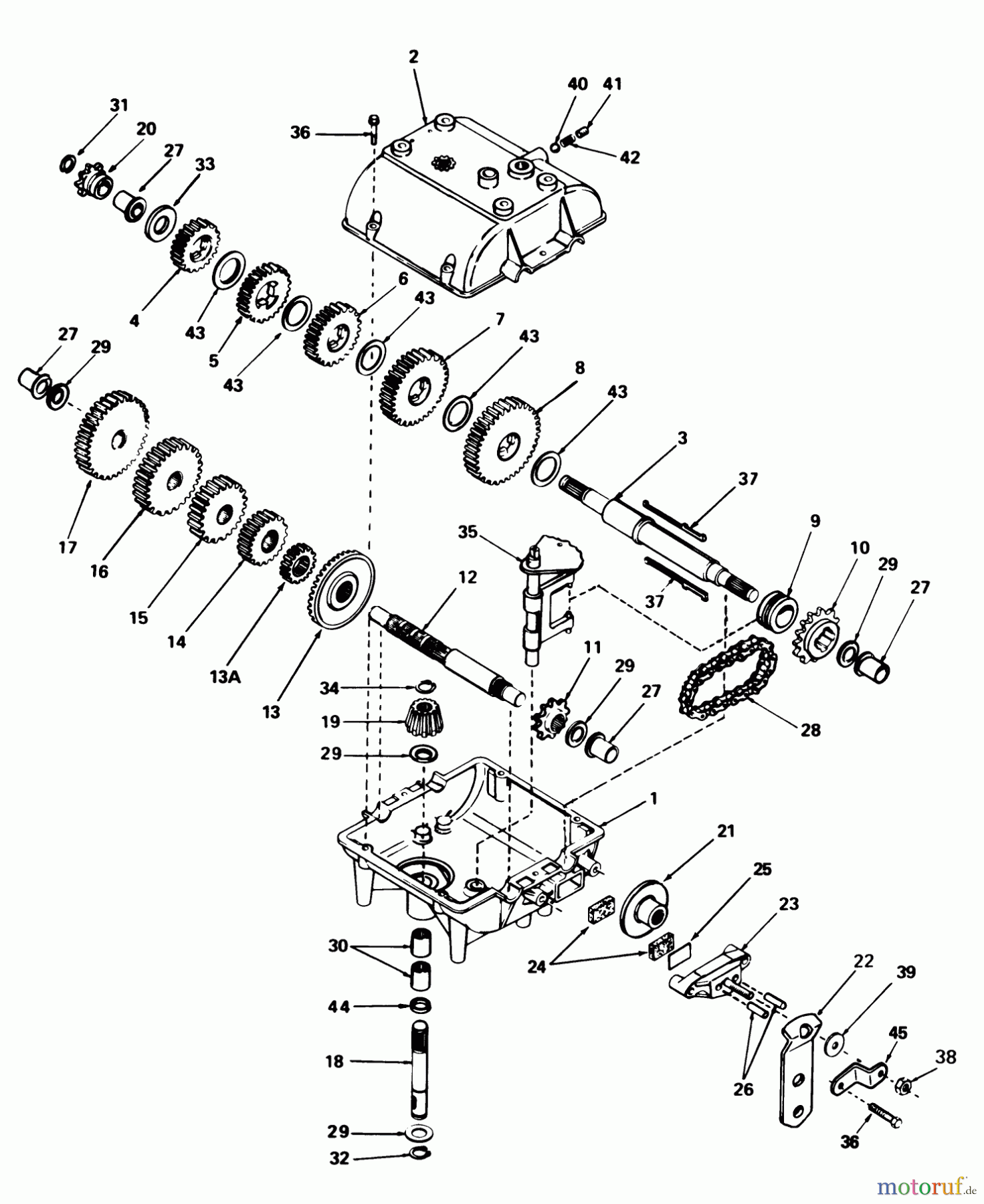 Toro Neu Mowers, Rear-Engine Rider 56170 (11-32) - Toro 11-32 Professional, 1986 (6000001-6999999) TRANSMISSION MODEL 770A