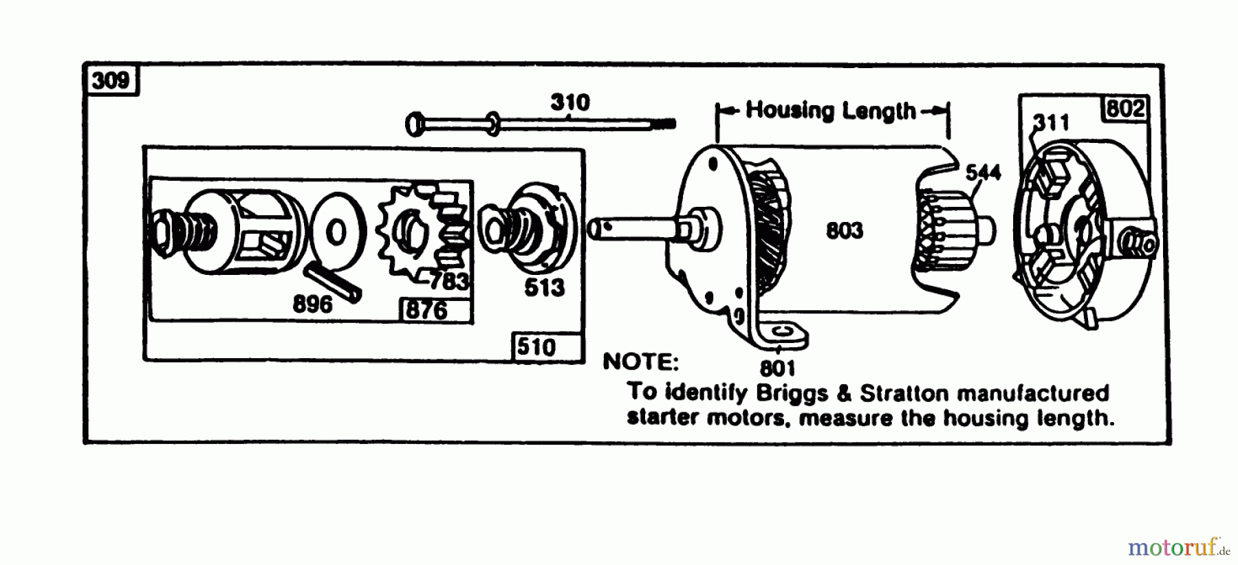 Toro Neu Mowers, Rear-Engine Rider 56175 (12-32) - Toro 12-32 Rear Engine Rider, 1988 (8000001-8999999) BRIGGS & STRATTON STARTER MOTOR ASSEMBLY 8 H.P. REAR ENGINE RIDER ELECTRIC MODEL 56150