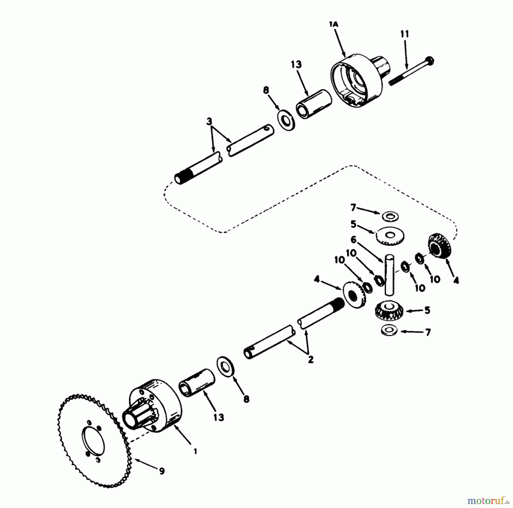 Toro Neu Mowers, Rear-Engine Rider 56175 (12-32) - Toro 12-32 Rear Engine Rider, 1988 (8000001-8999999) DIFFERENTIAL MODEL 100-050B