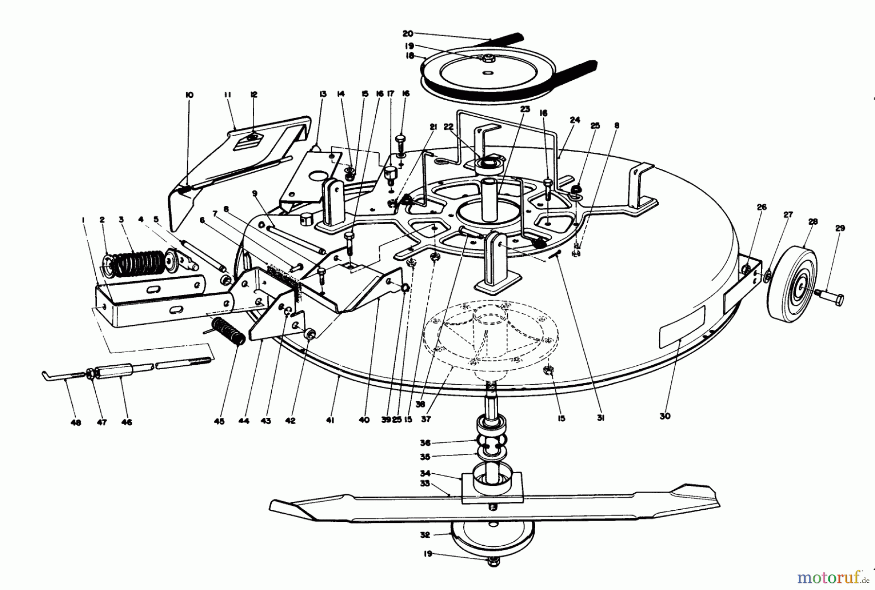 Toro Neu Mowers, Rear-Engine Rider 56175 (12-32) - Toro 12-32 Rear Engine Rider, 1988 (8000001-8999999) MOWER ASSEMBLY