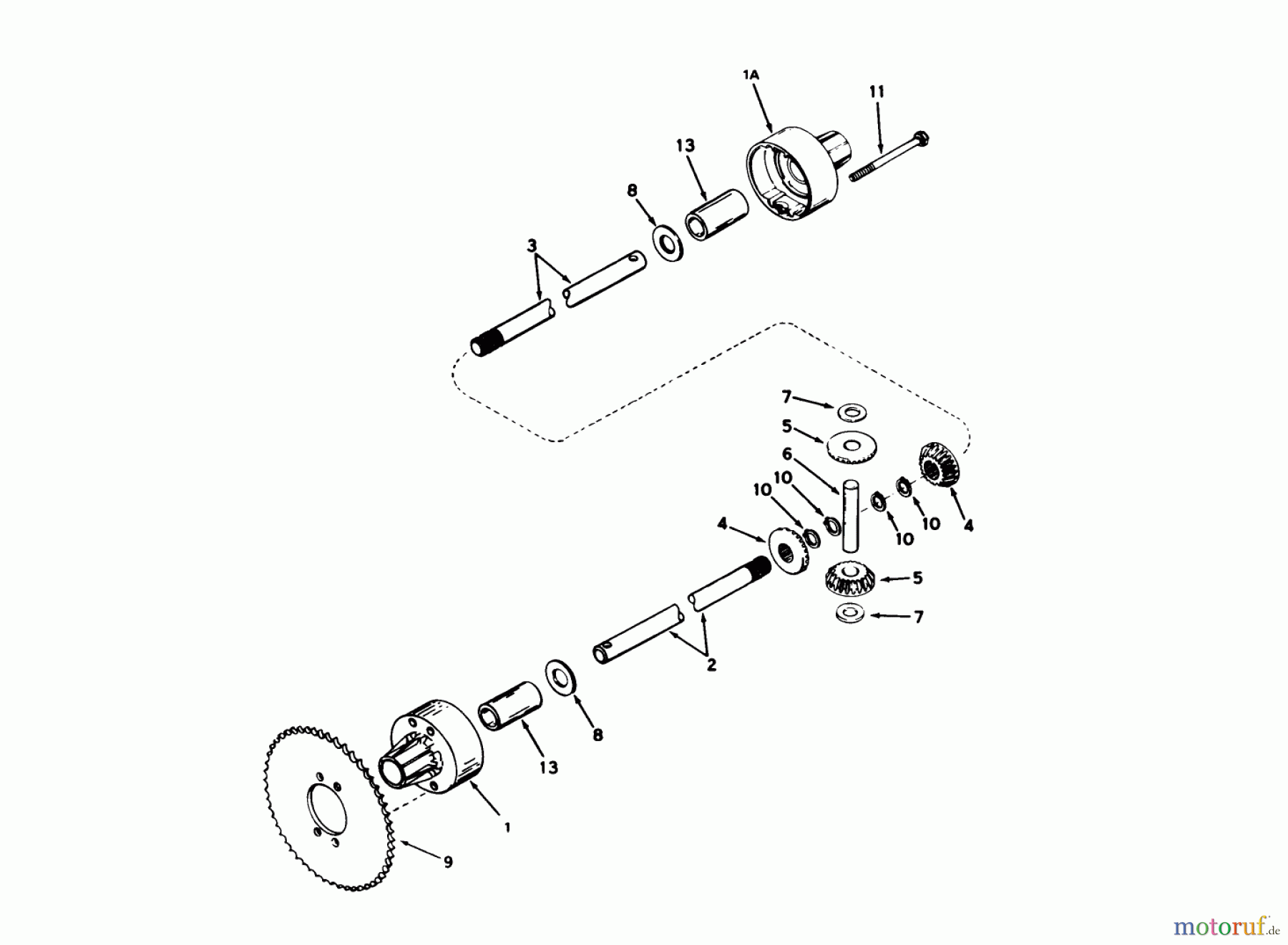 Toro Neu Mowers, Rear-Engine Rider 56150 (8-32) - Toro 8-32 Professional Rider, 1989 (9000001-9999999) DIFFERENTIAL MODEL 100-050B