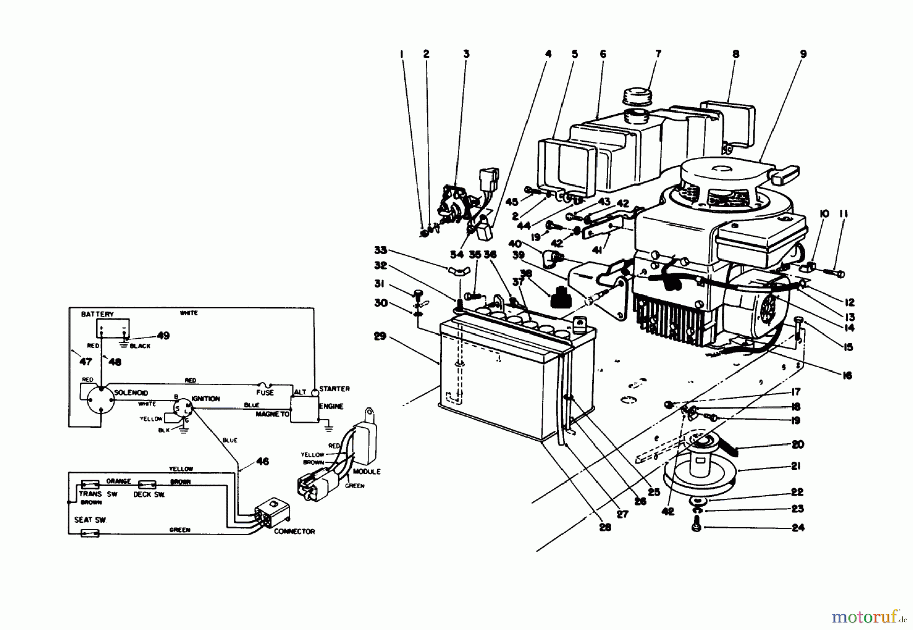 Toro Neu Mowers, Rear-Engine Rider 56150 (8-32) - Toro 8-32 Professional Rider, 1989 (9000001-9999999) ENGINE ASSEMBLY