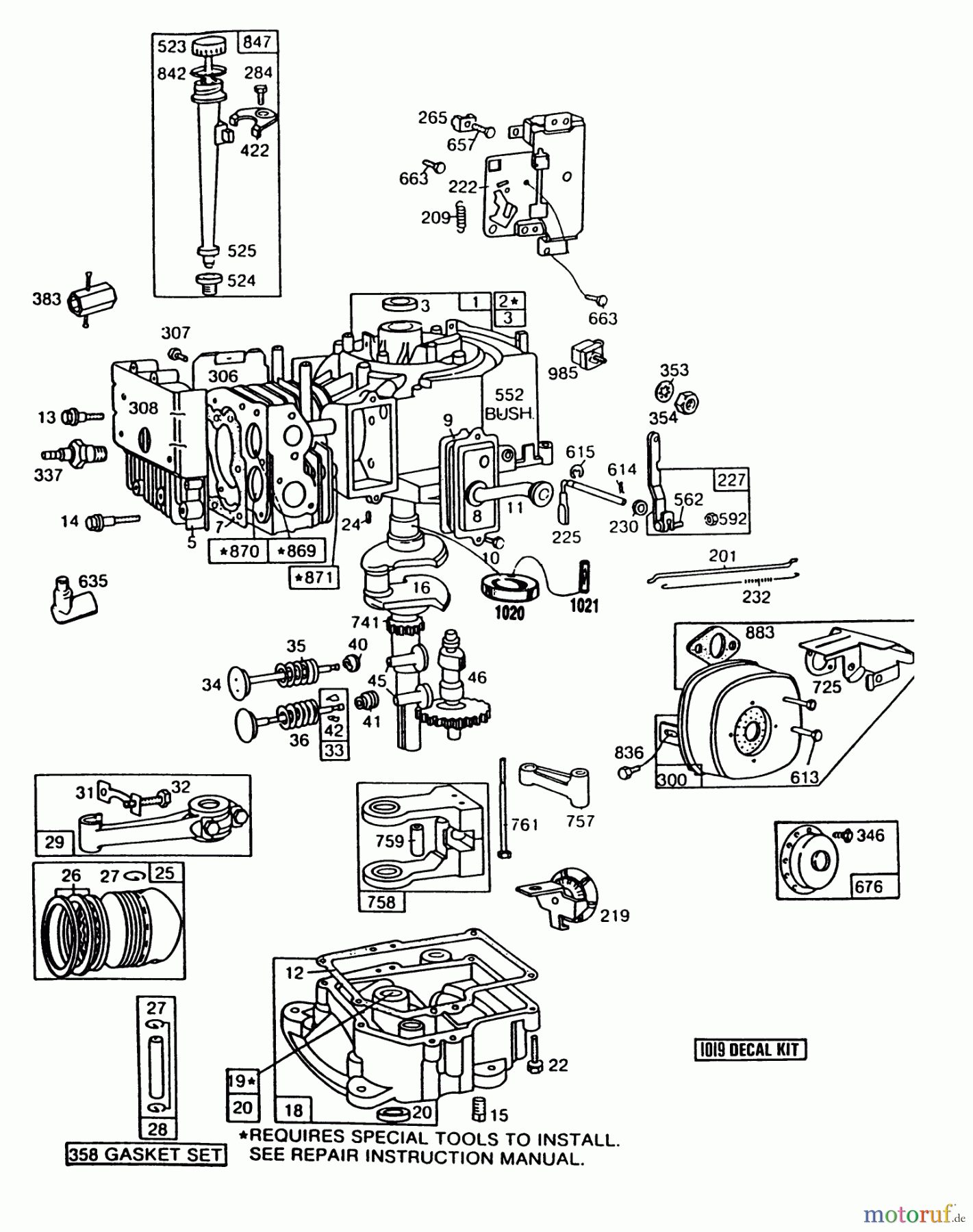 Toro Neu Mowers, Rear-Engine Rider 56150 (8-32) - Toro 8-32 Professional Rider, 1989 (9000001-9999999) ENGINE MODEL NO. 193707-0307-01 8 H.P. REAR ENGINE RIDER ELECTRIC MODEL 56150 #1