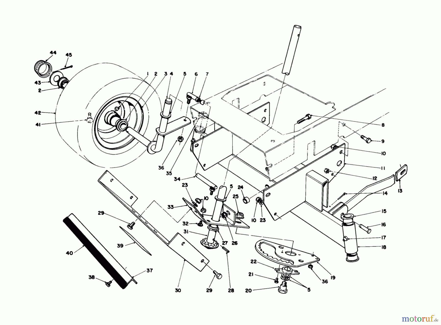 Toro Neu Mowers, Rear-Engine Rider 56150 (8-32) - Toro 8-32 Professional Rider, 1989 (9000001-9999999) FRONT AXLE ASSEMBLY