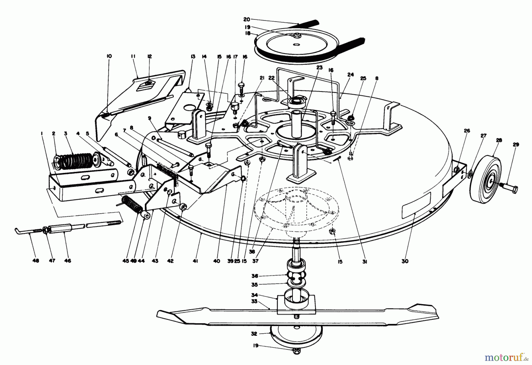 Toro Neu Mowers, Rear-Engine Rider 56150 (8-32) - Toro 8-32 Professional Rider, 1989 (9000001-9999999) MOWER ASSEMBLY