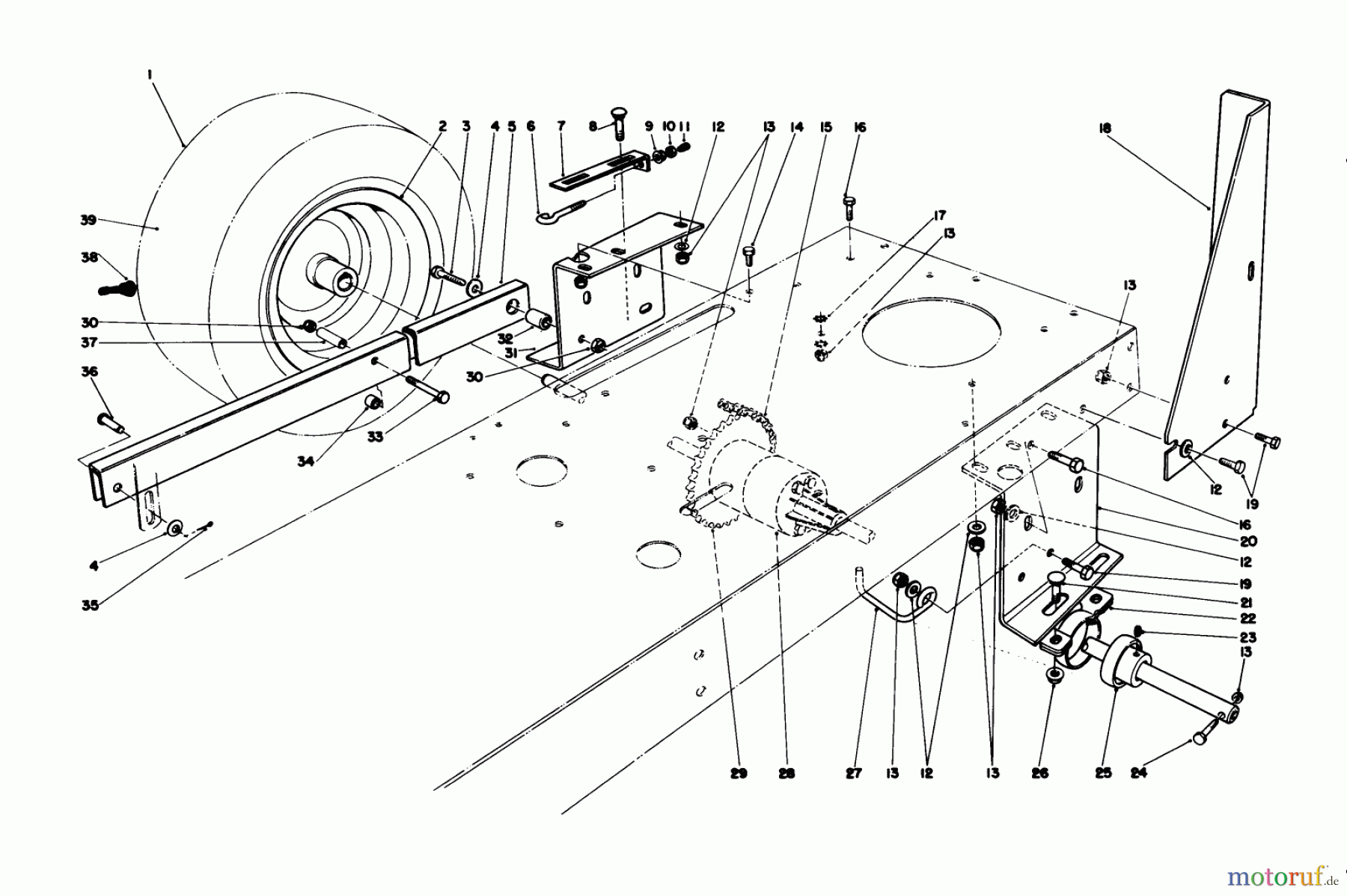 Toro Neu Mowers, Rear-Engine Rider 56150 (8-32) - Toro 8-32 Professional Rider, 1989 (9000001-9999999) REAR AXLE ASSEMBLY