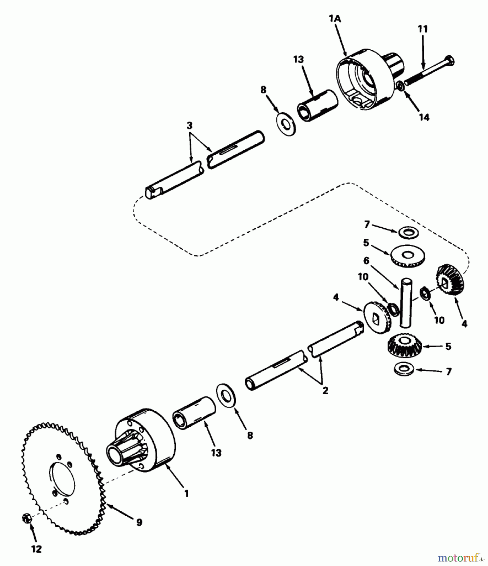 Toro Neu Mowers, Rear-Engine Rider 56155 (11-32) - Toro 11-32 Rear Engine Rider, 1983 (3000001-3999999) DIFFERENTIAL MODEL 100-020