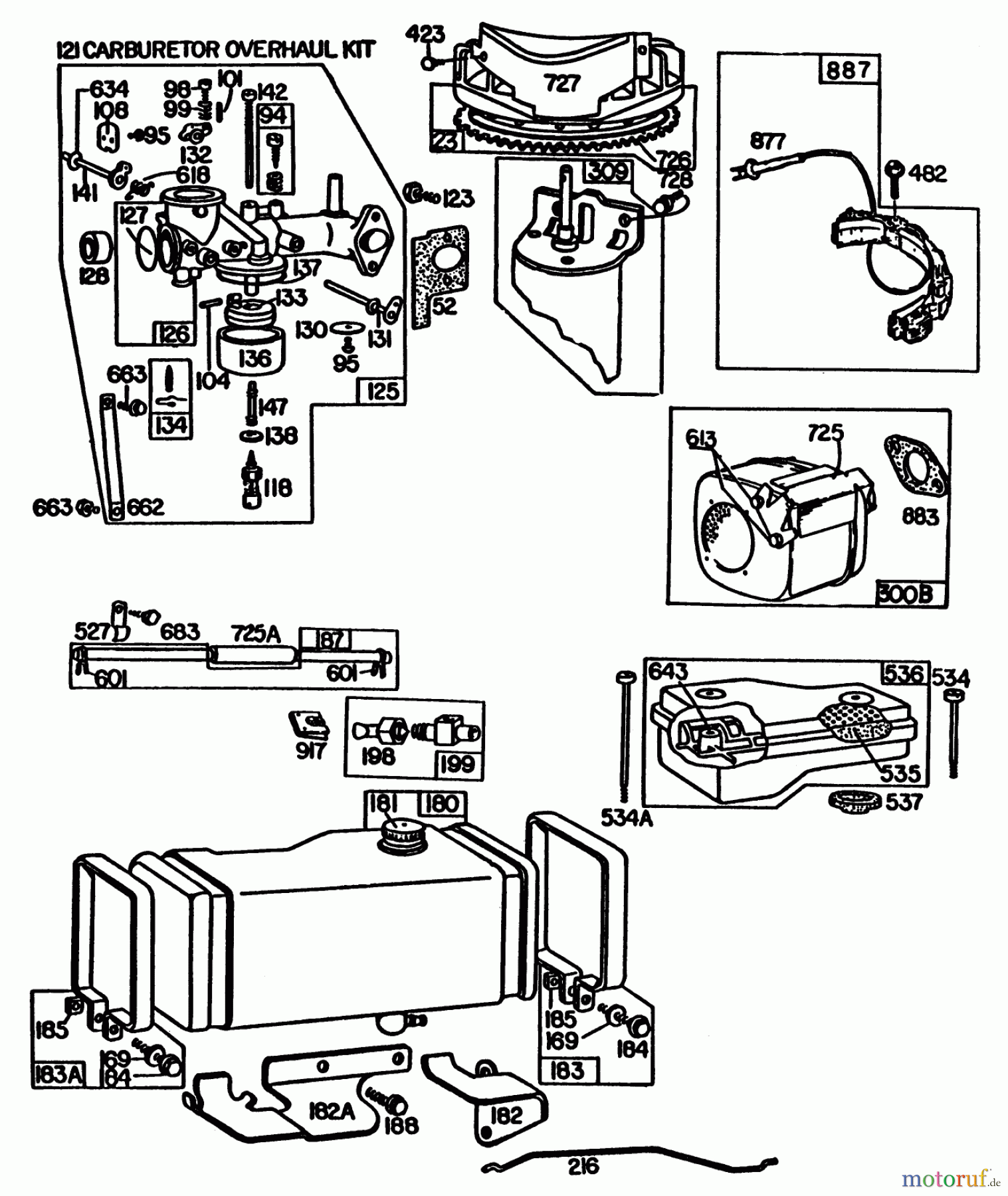 Toro Neu Mowers, Rear-Engine Rider 56155 (11-32) - Toro 11-32 Rear Engine Rider, 1984 (4000001-4999999) ENGINE BRIGGS & STRATTON MODEL NO. 252707-0633-01 #2