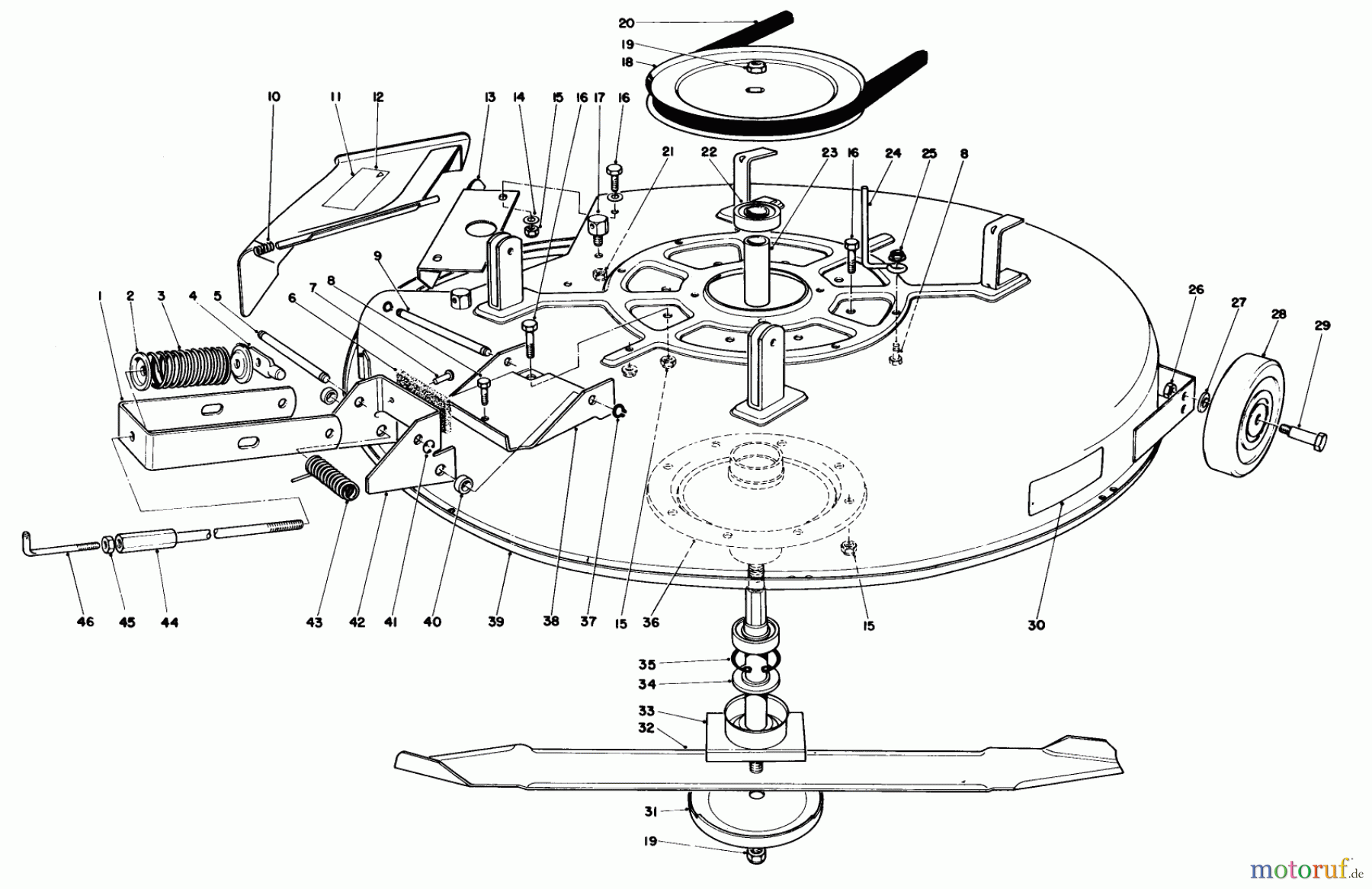 Toro Neu Mowers, Rear-Engine Rider 56155 (11-32) - Toro 11-32 Rear Engine Rider, 1984 (4000001-4999999) MOWER ASSEMBLY