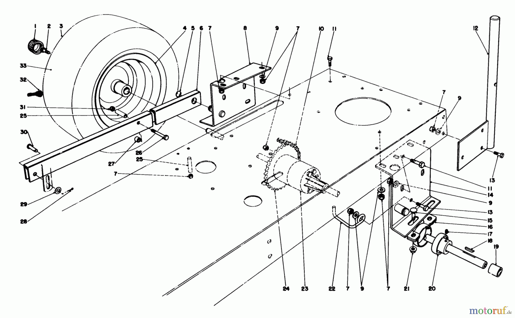 Toro Neu Mowers, Rear-Engine Rider 56155 (11-32) - Toro 11-32 Rear Engine Rider, 1984 (4000001-4999999) REAR AXLE ASSEMBLY