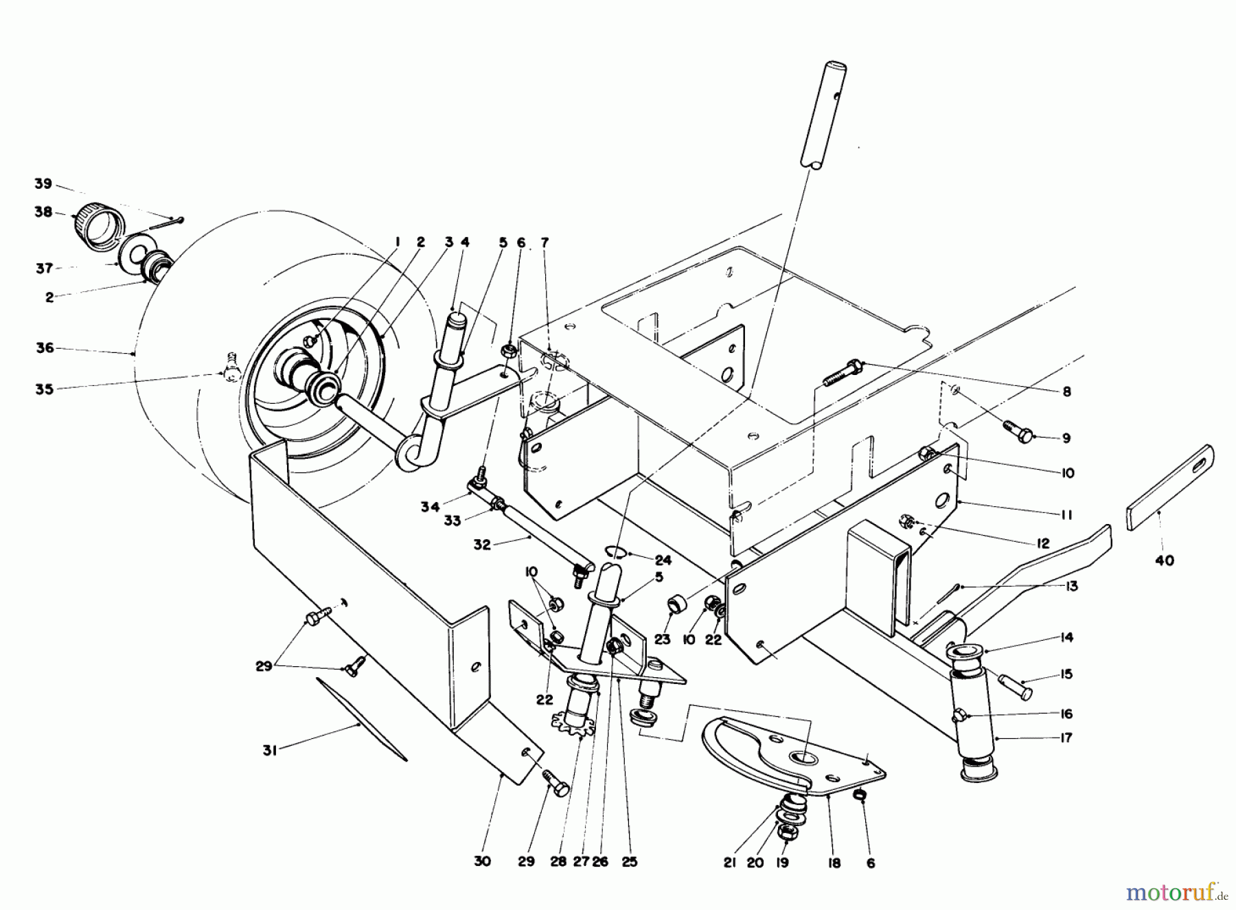 Toro Neu Mowers, Rear-Engine Rider 56155 (11-32) - Toro 11-32 Rear Engine Rider, 1985 (5000001-5999999) FRONT AXLE ASSEMBLY