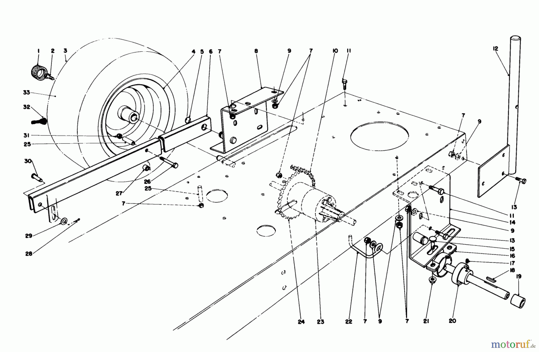  Toro Neu Mowers, Rear-Engine Rider 56155 (11-32) - Toro 11-32 Rear Engine Rider, 1985 (5000001-5999999) REAR AXLE ASSEMBLY