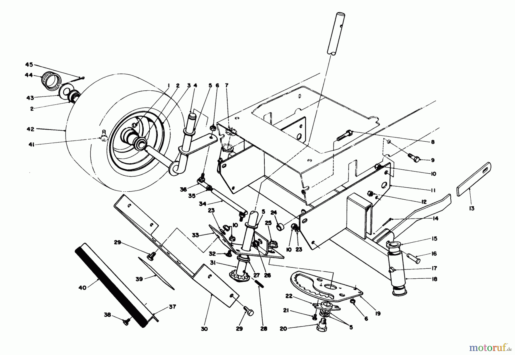 Toro Neu Mowers, Rear-Engine Rider 56155 (11-32) - Toro 11-32 Rear Engine Rider, 1986 (6000001-6999999) FRONT AXLE ASSEMBLY