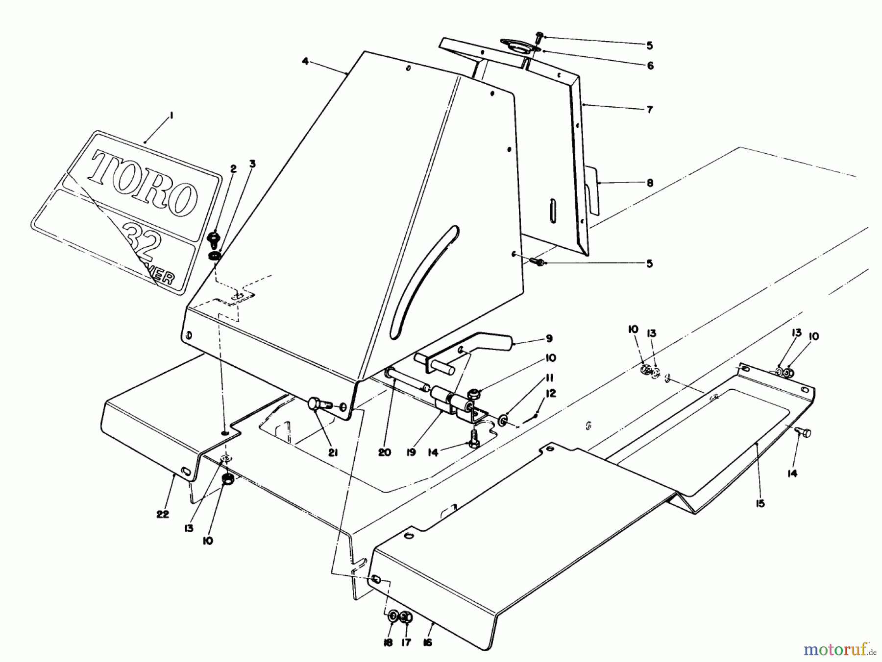 Toro Neu Mowers, Rear-Engine Rider 56155 (11-32) - Toro 11-32 Rear Engine Rider, 1986 (6000001-6999999) FRONT TOWER ASSEMBLY
