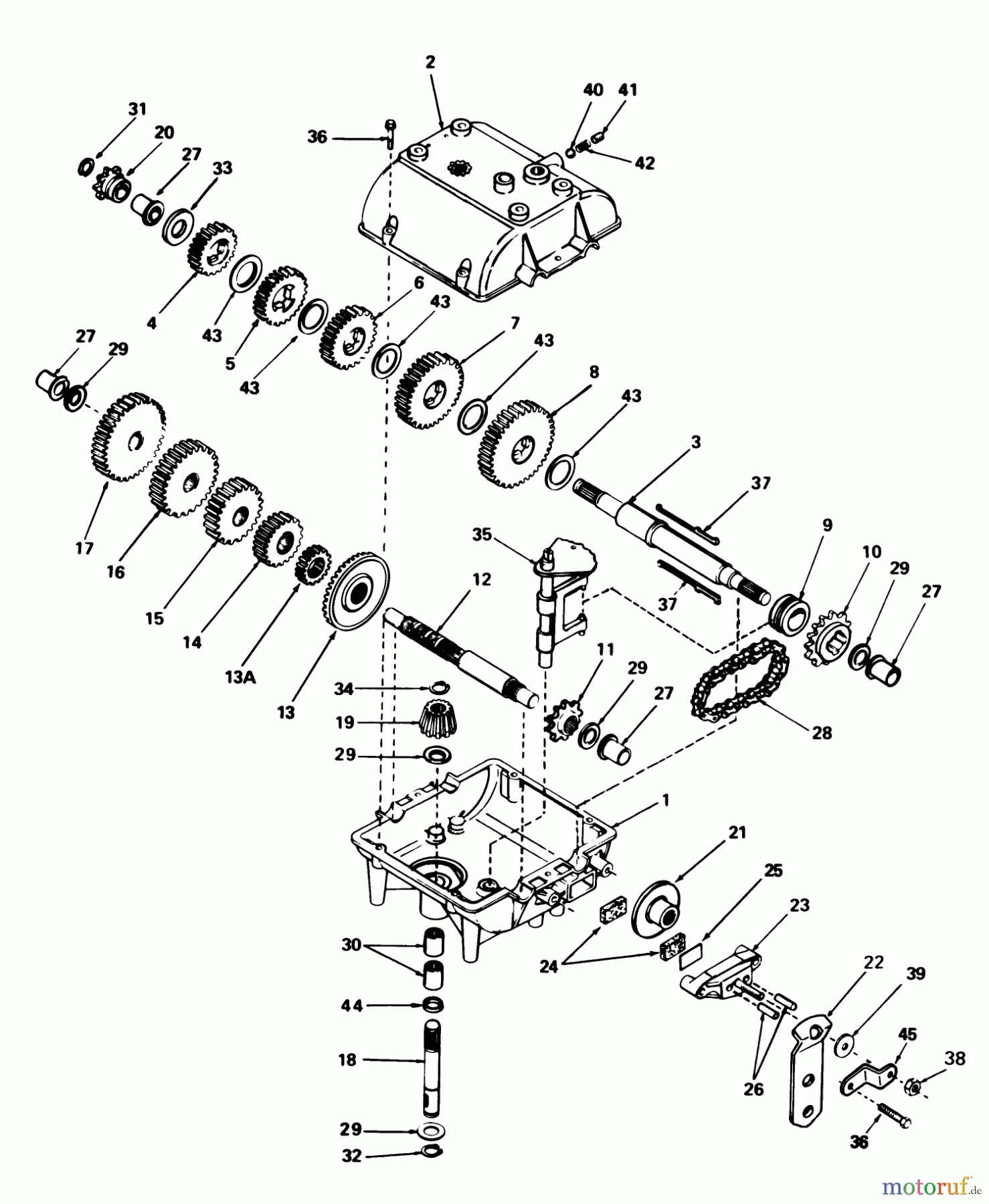 Toro Neu Mowers, Rear-Engine Rider 56155 (11-32) - Toro 11-32 Rear Engine Rider, 1986 (6000001-6999999) TRANSMISSION MODEL 770A