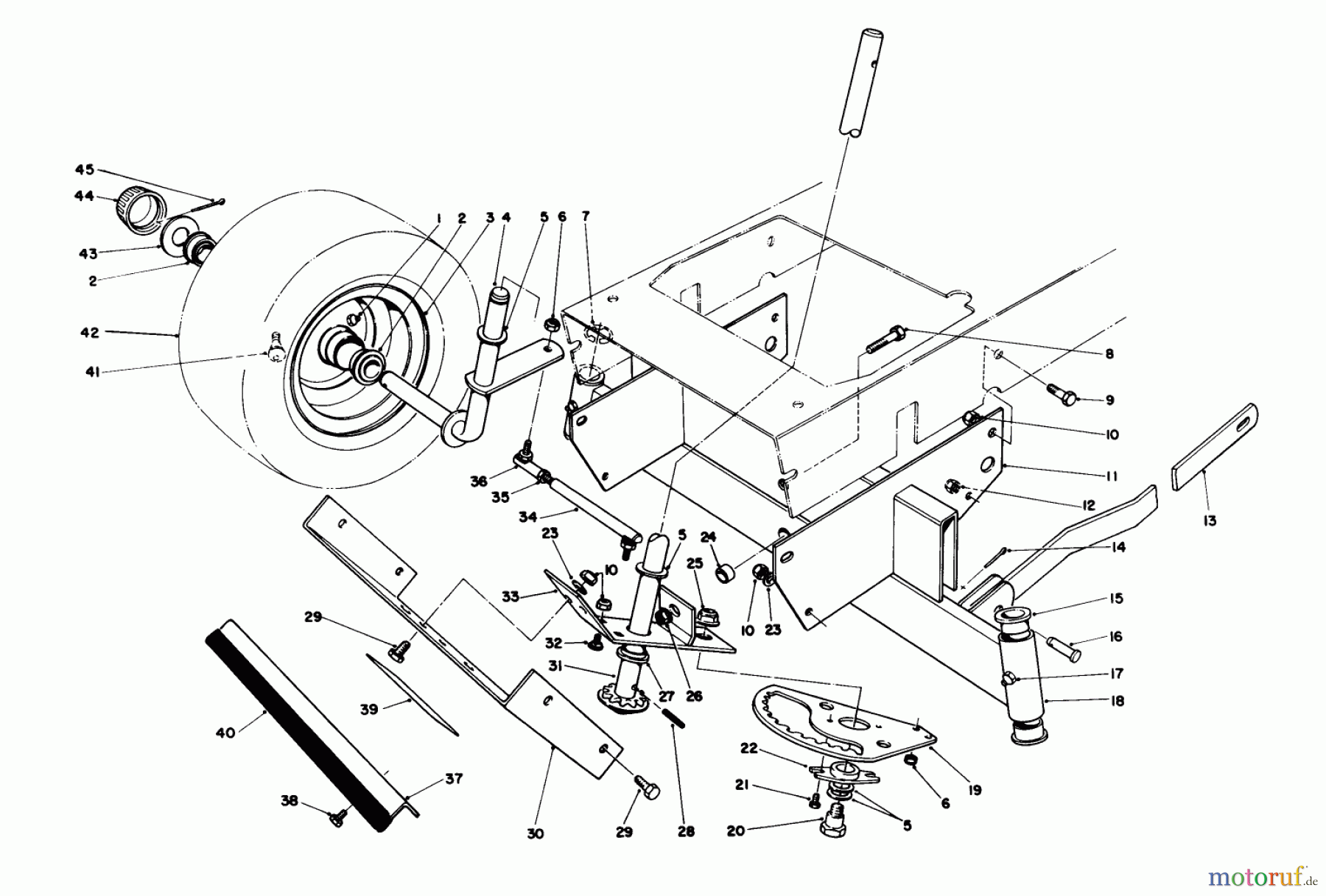 Toro Neu Mowers, Rear-Engine Rider 56155 (11-32) - Toro 11-32 Rear Engine Rider, 1987 (7000001-7999999) FRONT AXLE ASSEMBLY