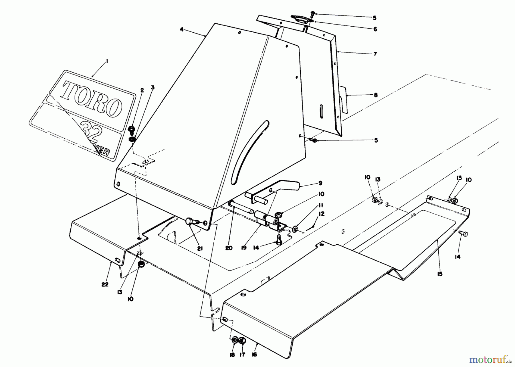 Toro Neu Mowers, Rear-Engine Rider 56155 (11-32) - Toro 11-32 Rear Engine Rider, 1987 (7000001-7999999) FRONT TOWER ASSEMBLY