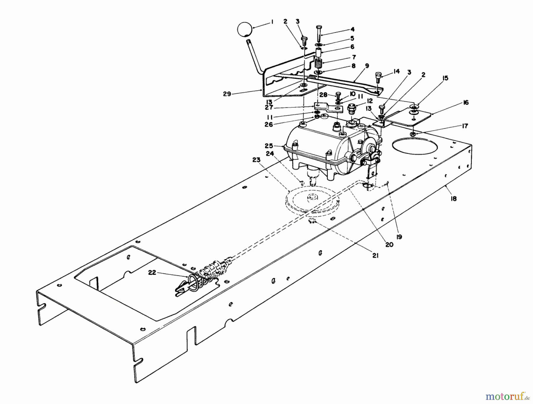 Toro Neu Mowers, Rear-Engine Rider 56155 (11-32) - Toro 11-32 Rear Engine Rider, 1987 (7000001-7999999) TRANSMISSION LINKAGE ASSEMBLY
