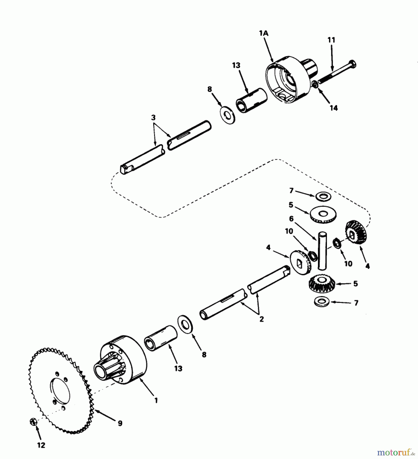 Toro Neu Mowers, Rear-Engine Rider 56170 (11-32) - Toro 11-32 Professional, 1985 (5000001-5999999) DIFFERENTIAL MODEL 100-024