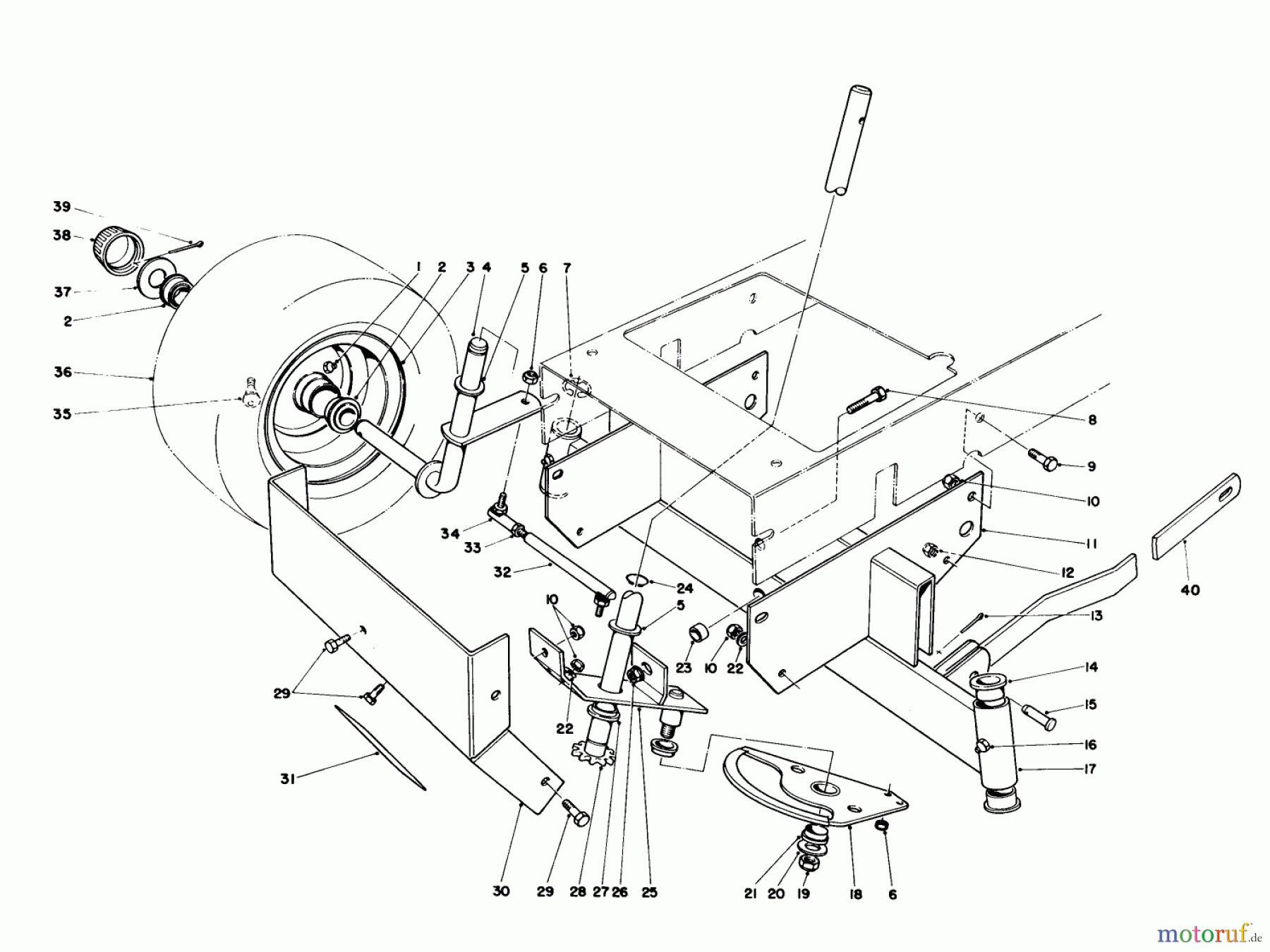 Toro Neu Mowers, Rear-Engine Rider 56170 (11-32) - Toro 11-32 Professional, 1985 (5000001-5999999) FRONT AXLE ASSEMBLY