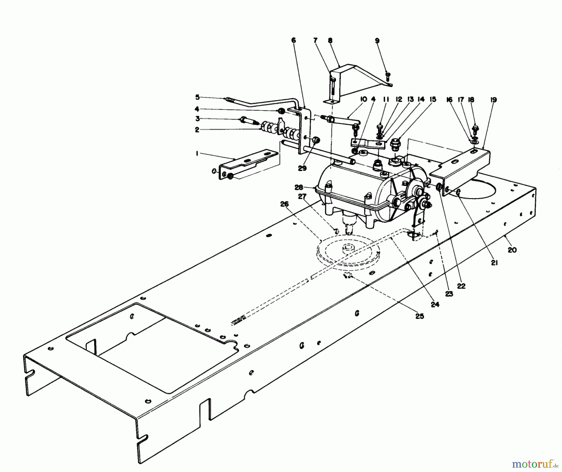 Toro Neu Mowers, Rear-Engine Rider 56170 (11-32) - Toro 11-32 Professional, 1985 (5000001-5999999) TRANSMISSION LINKAGE ASSEMBLY