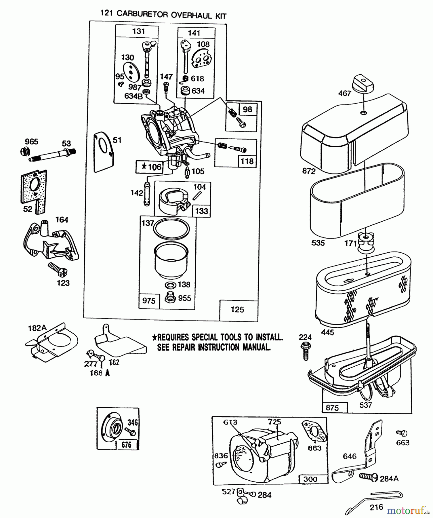 Toro Neu Mowers, Rear-Engine Rider 56177 (12-32) - Toro 12-32 Rear Engine Rider, 1992 (2000001-2999999) BRIGGS & STRATTON MODEL NO. 286707-0119-01 (CONT.