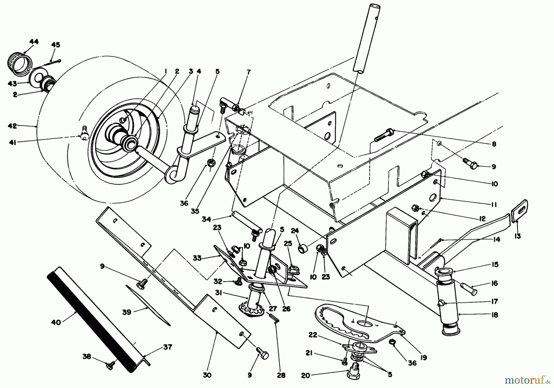 Toro Neu Mowers, Rear-Engine Rider 56177 (12-32) - Toro 12-32 Rear Engine Rider, 1992 (2000001-2999999) FRONT AXLE ASSEMBLY