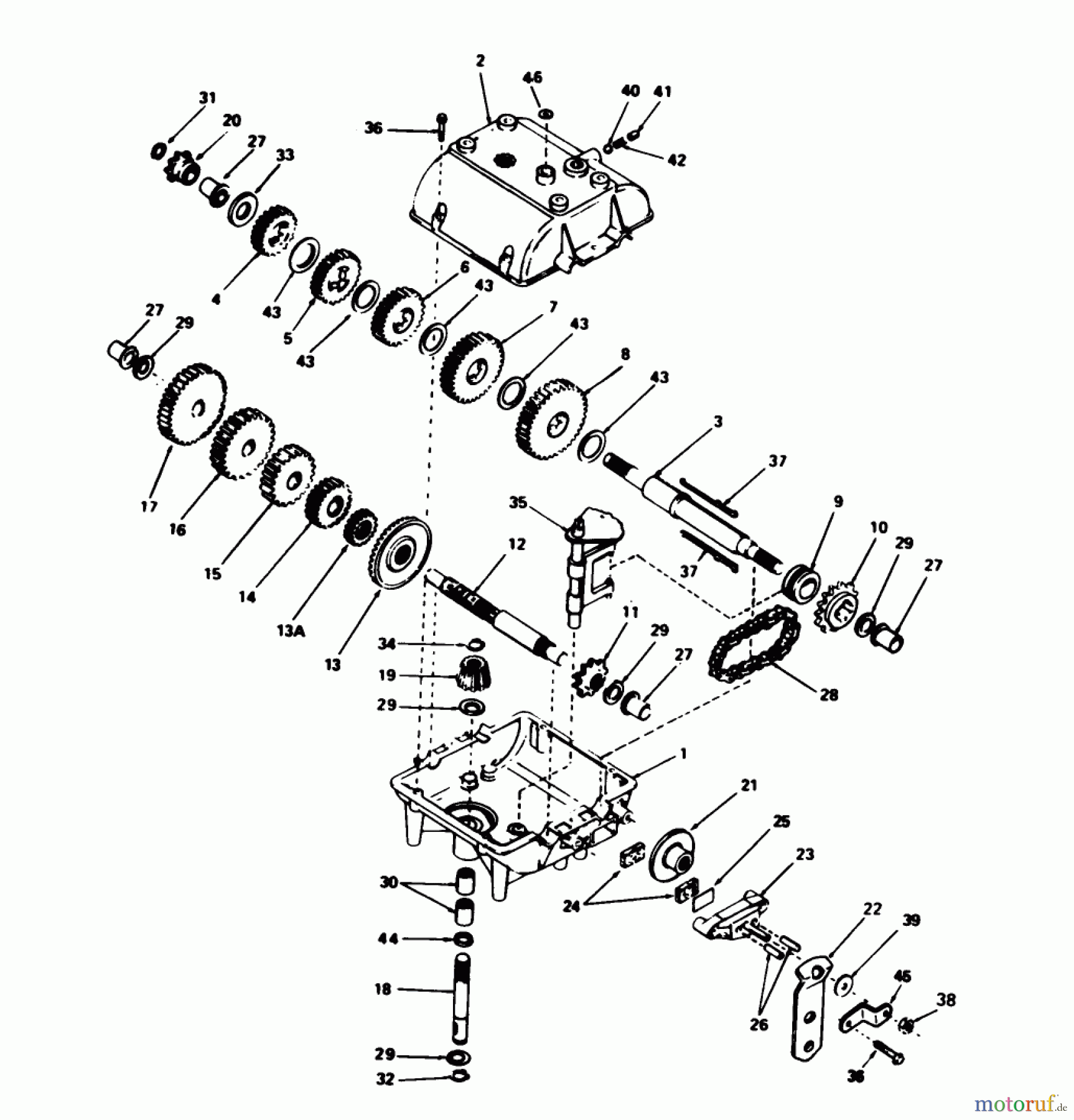  Toro Neu Mowers, Rear-Engine Rider 56177 (12-32) - Toro 12-32 Rear Engine Rider, 1991 (1000001-1999999) TRANSMISSION PEERLESS MODEL 770A