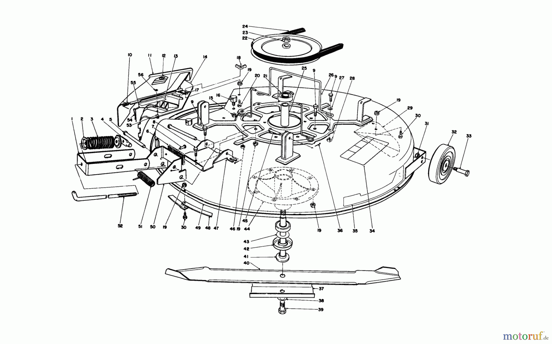 Toro Neu Mowers, Rear-Engine Rider 56185 (8-32) - Toro 8-32 Rear Engine Rider, 1991 (1000001-1999999) MOWER ASSEMBLY-RECYCLER