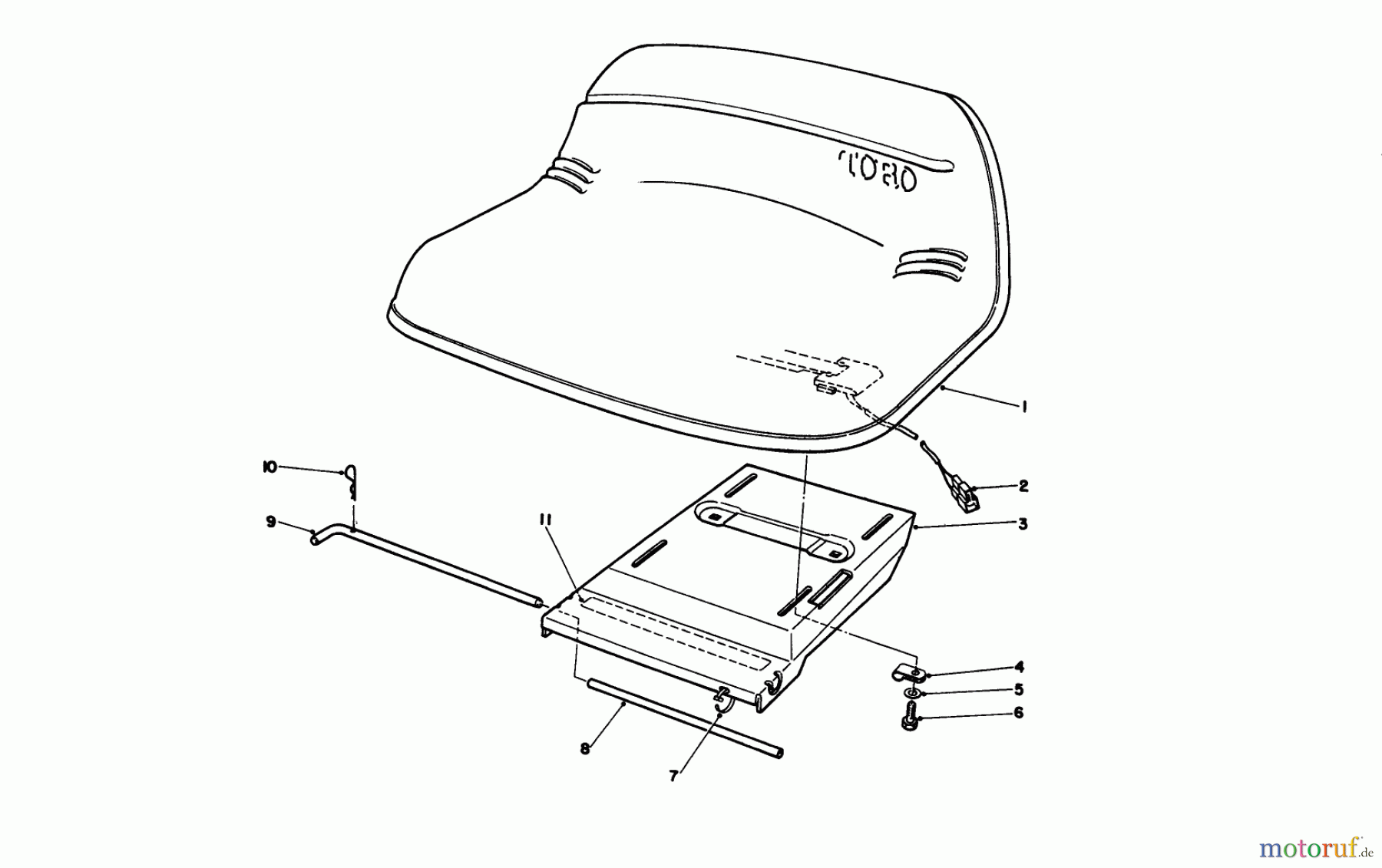 Toro Neu Mowers, Rear-Engine Rider 56185 (8-32) - Toro 8-32 Rear Engine Rider, 1991 (1000001-1999999) SEAT ASSEMBLY (FOR USE ON MODEL NO. 56185)