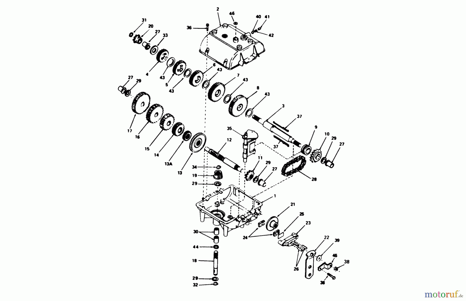  Toro Neu Mowers, Rear-Engine Rider 56185 (8-32) - Toro 8-32 Rear Engine Rider, 1991 (1000001-1999999) TRANSMISSION PEERLESS MODEL 770A